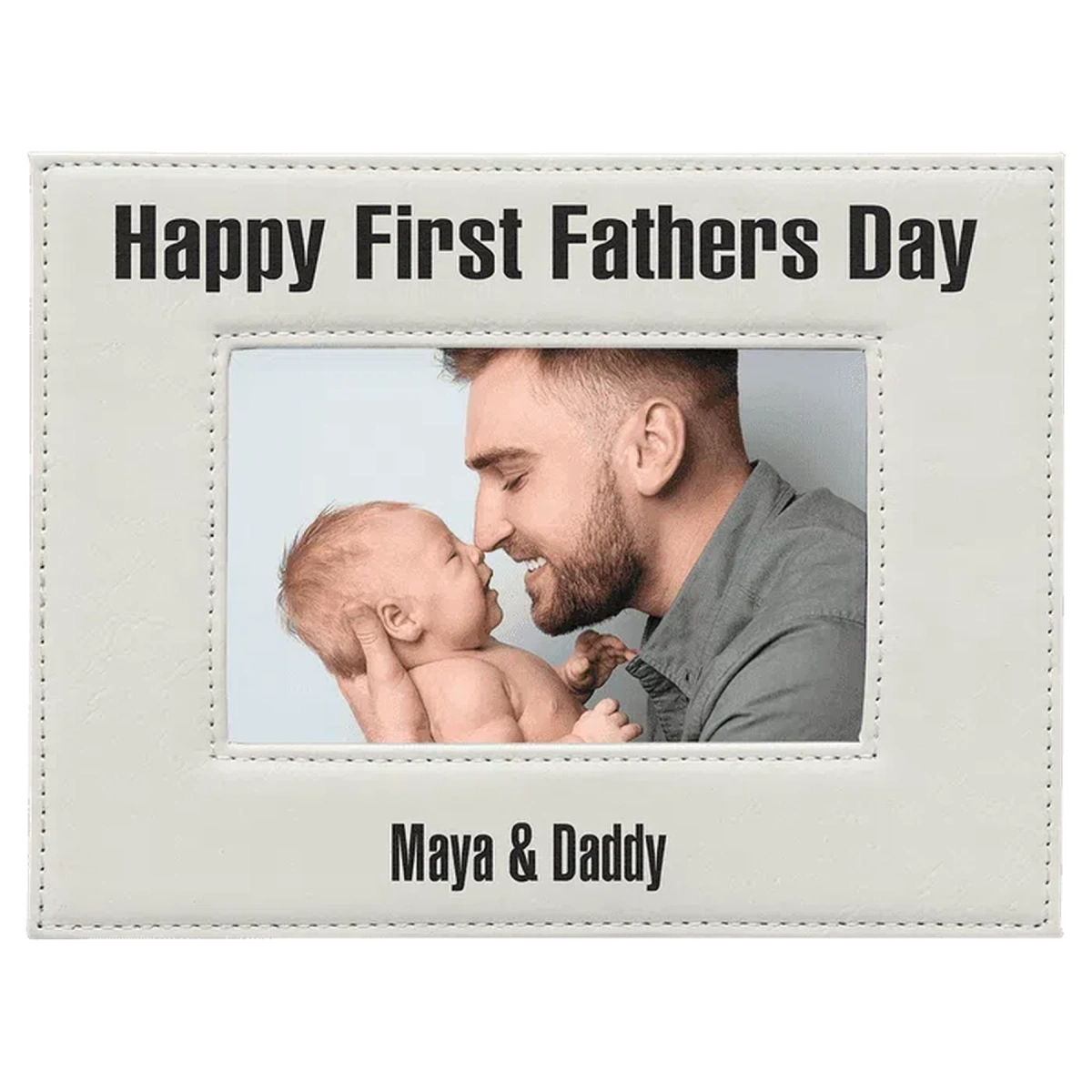 White Leatherette Frame (Various Sizes) 4" x 6"