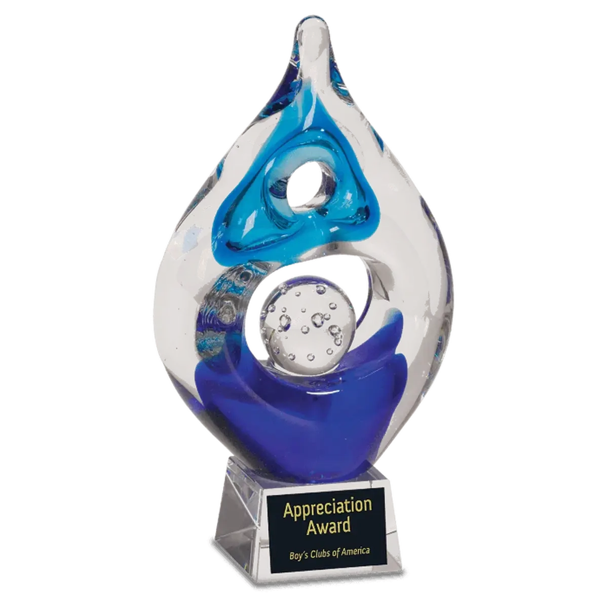 Hand-Blown Art Glass Award Sculptures | Personalized Engraving Apple Art Glass / Red / 3 1/4"(W) x 5 3/4"(H)