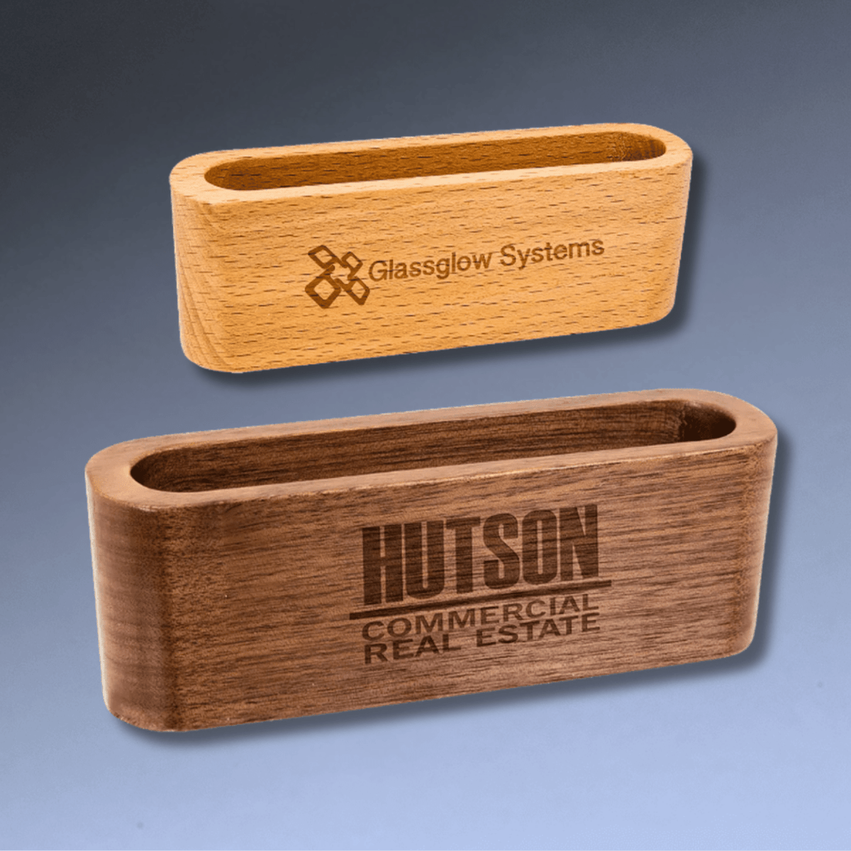 Wood Business Card Holders - Desk Card Holder - Beechwood