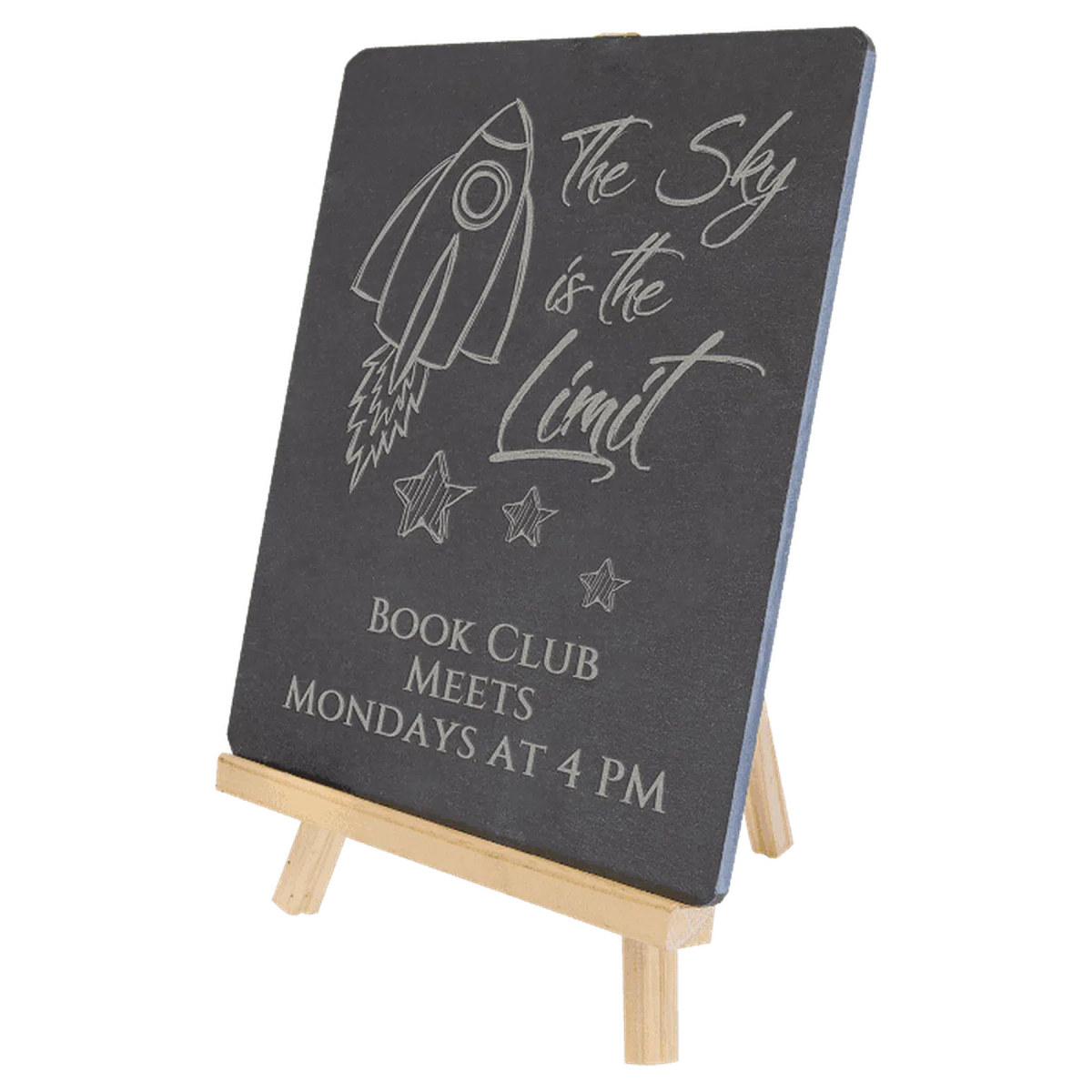 Slate Easel Sign with Custom Engraving - Counter and Table Display 8 1/4" x 9 1/2"