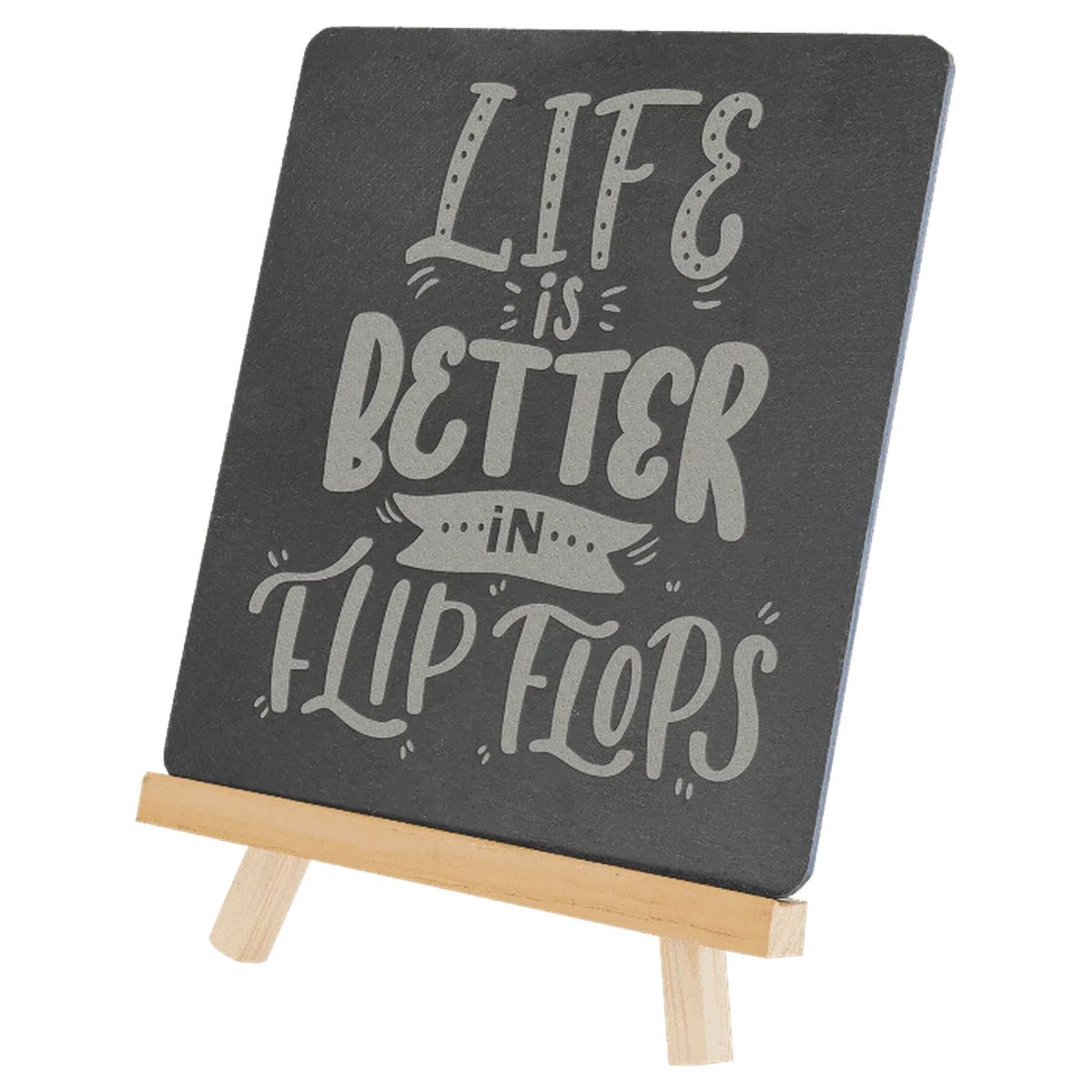 Slate Easel Signage with Custom Engraving - For Counter Top Display 6 3/4" x 7 3/4"