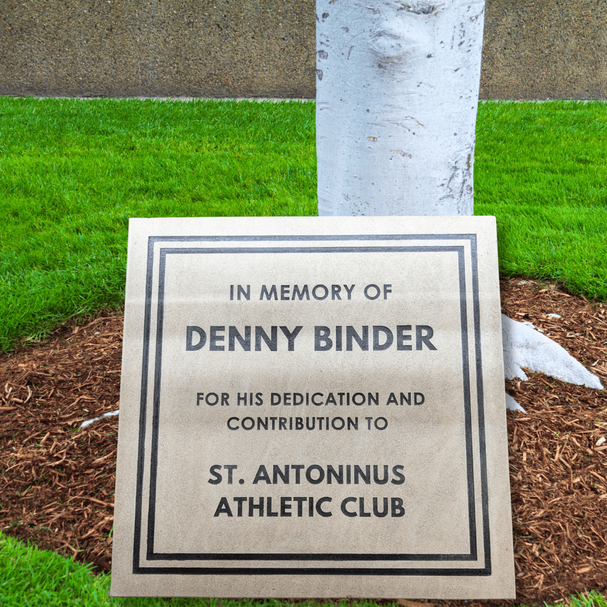 Creating an Engraved Limestone Memorial for Saint Antoninus Athletic Club: A Lasting Tribute for Cherished Memories - LightForce Laser Engraving, LLC