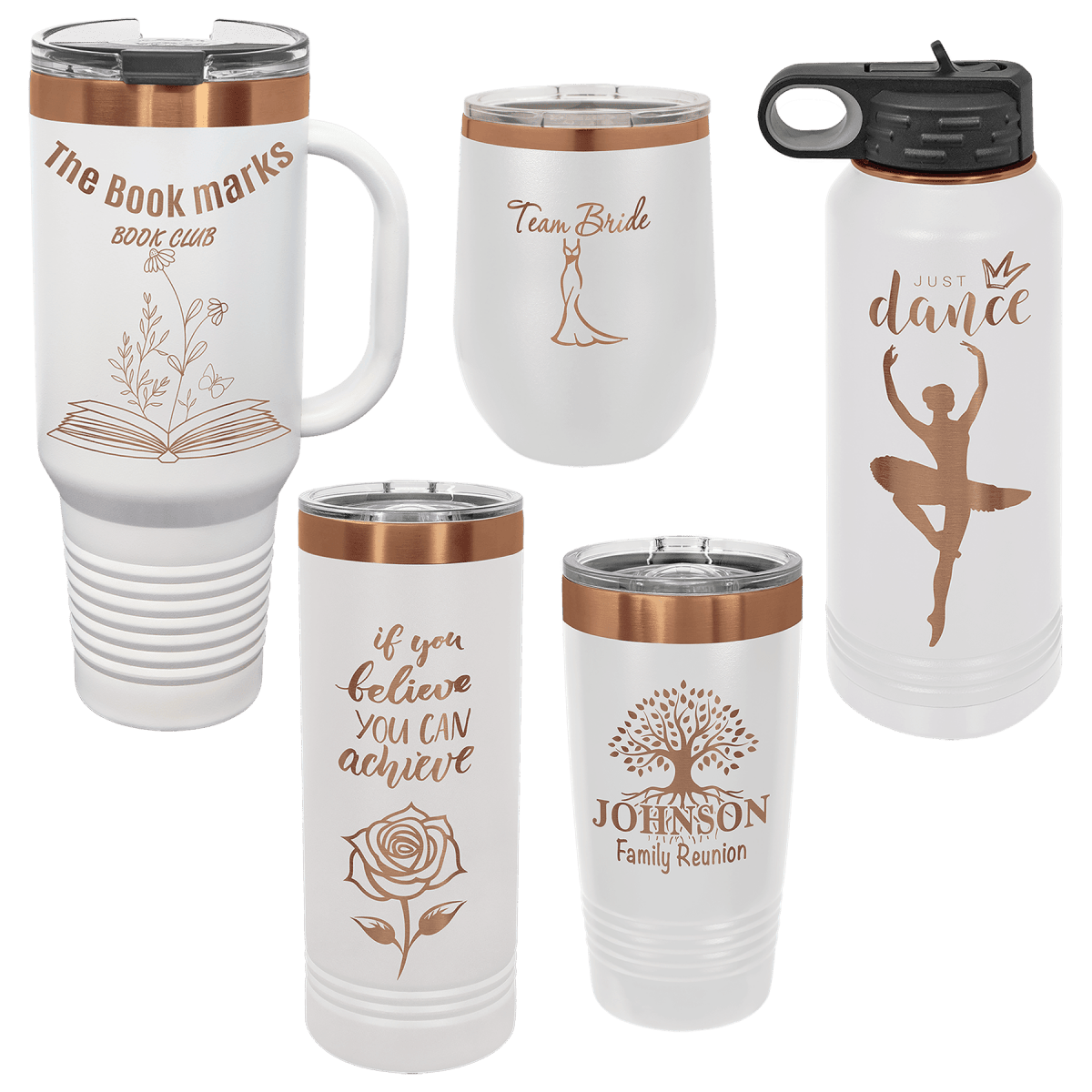 Ion Plated Polar Camel Tumblers and Water Bottles - LightForce Laser Engraving, LLC