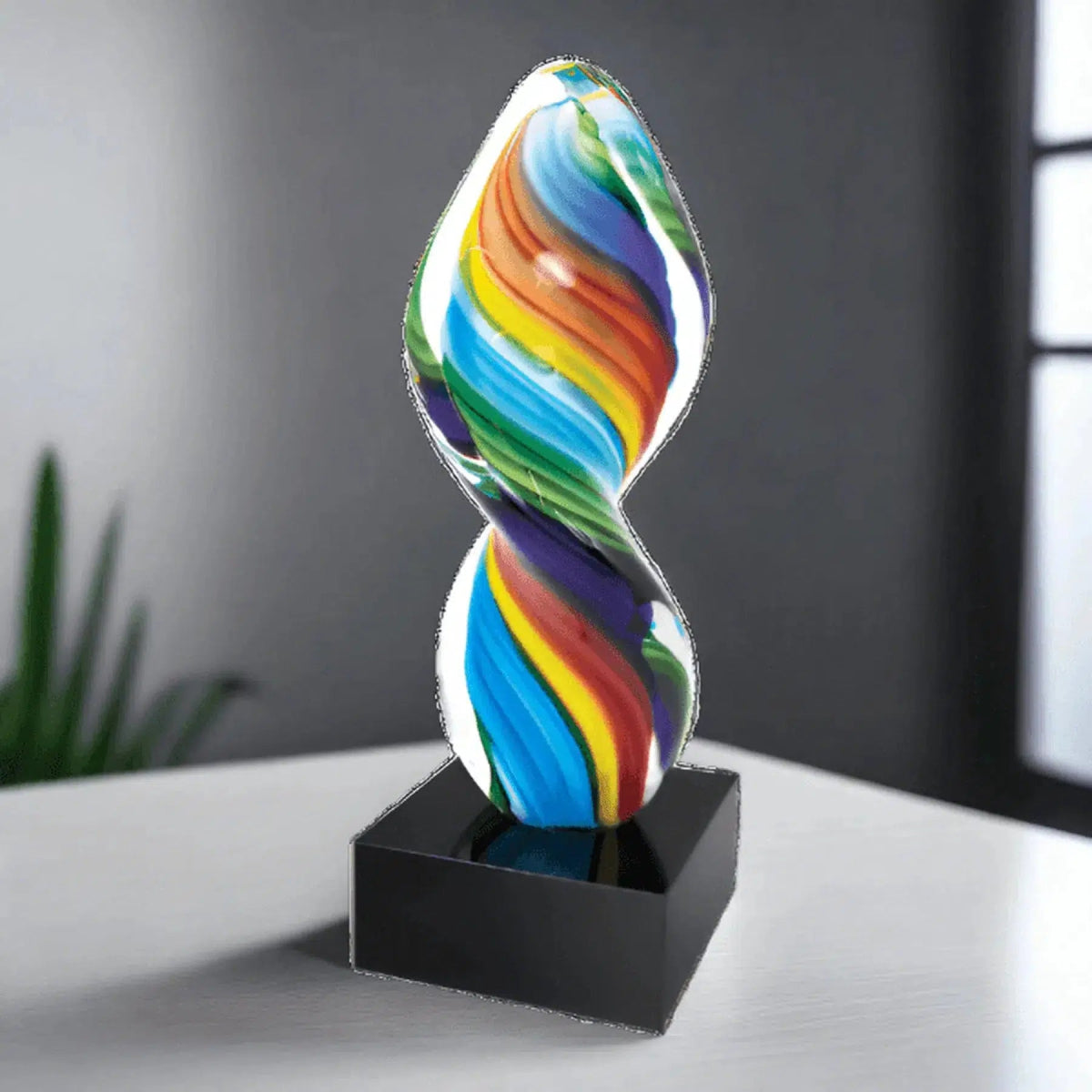 10 1/2" Rainbow Twist Art Glass Award - LightForce Laser Engraving, LLC