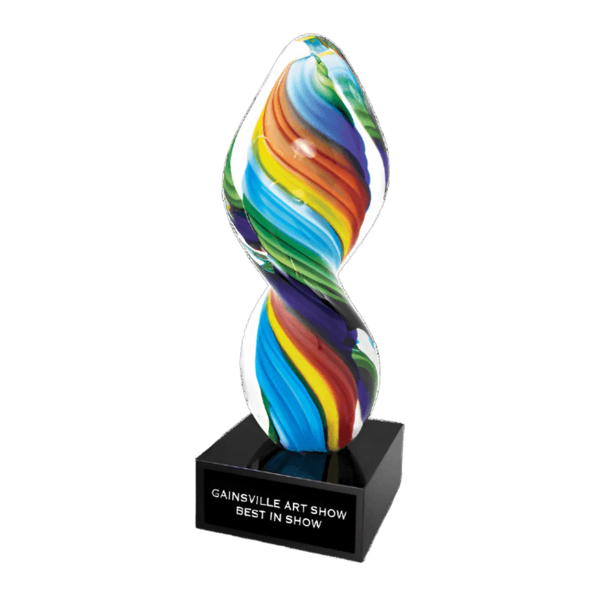 10 1/2" Rainbow Twist Art Glass Award - LightForce Laser Engraving, LLC