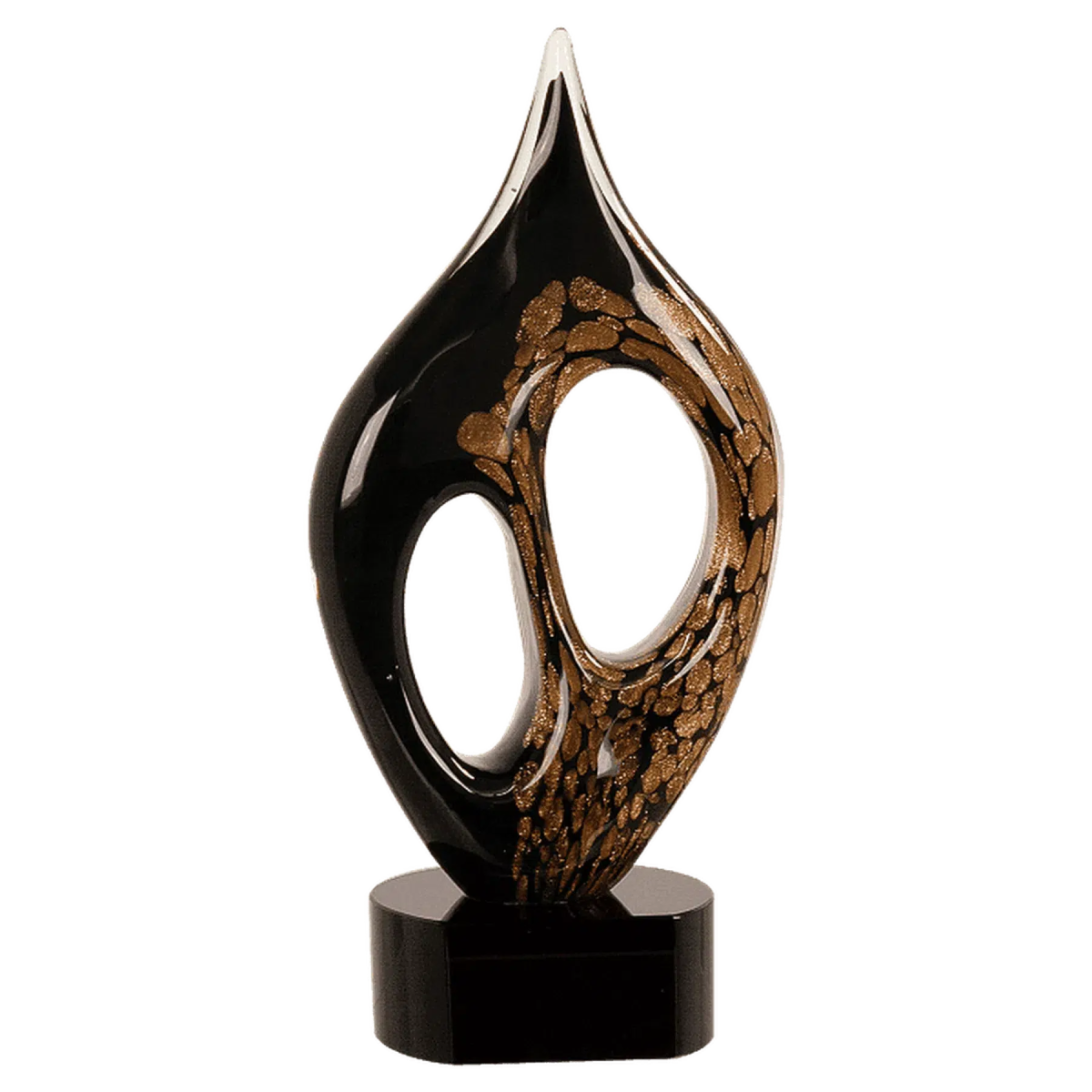 10 1/4" Black & Gold Coral Art Glass Award - LightForce Laser Engraving, LLC