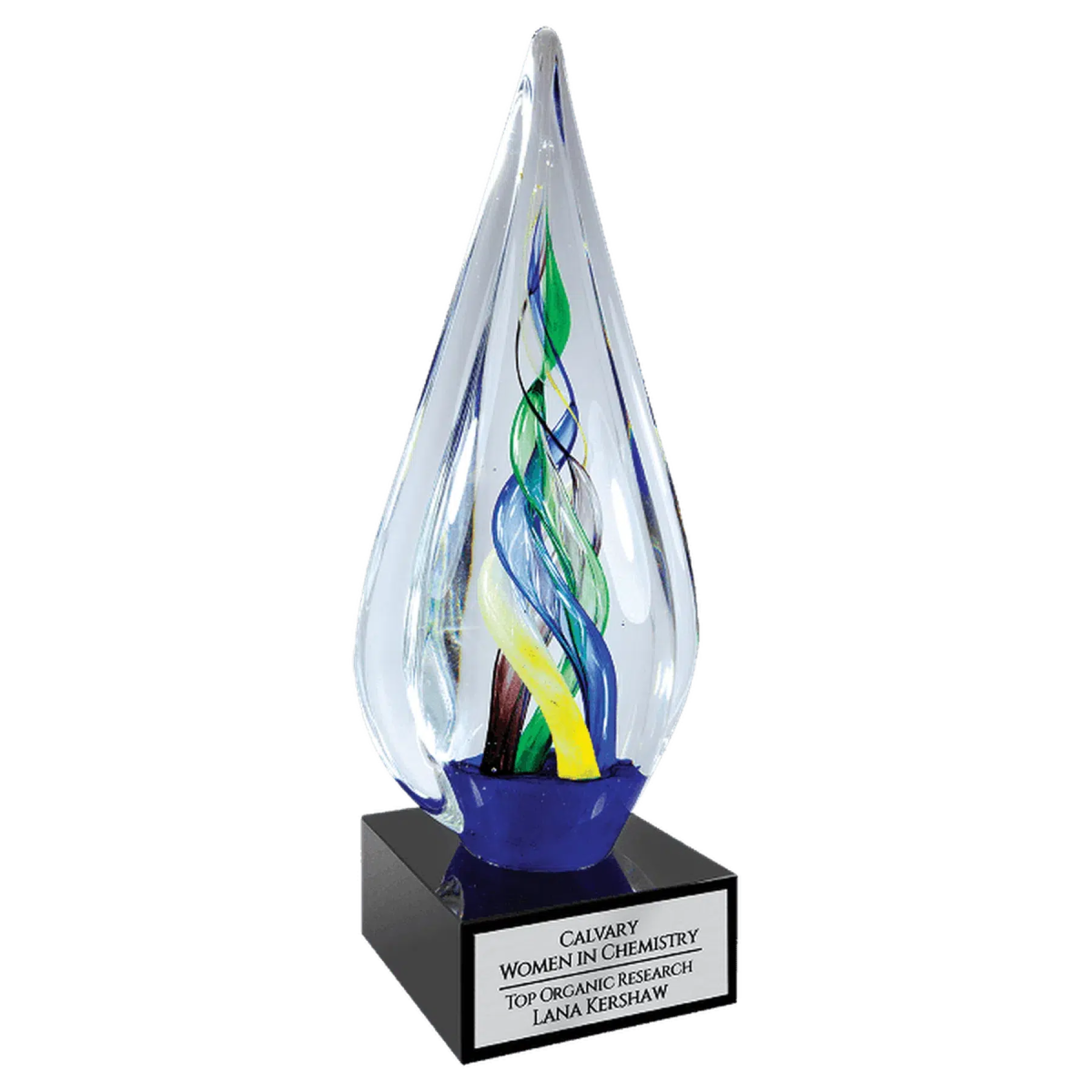 10 3/4" Infinity Twist Art Glass Award Sculpture - LightForce Laser Engraving, LLC