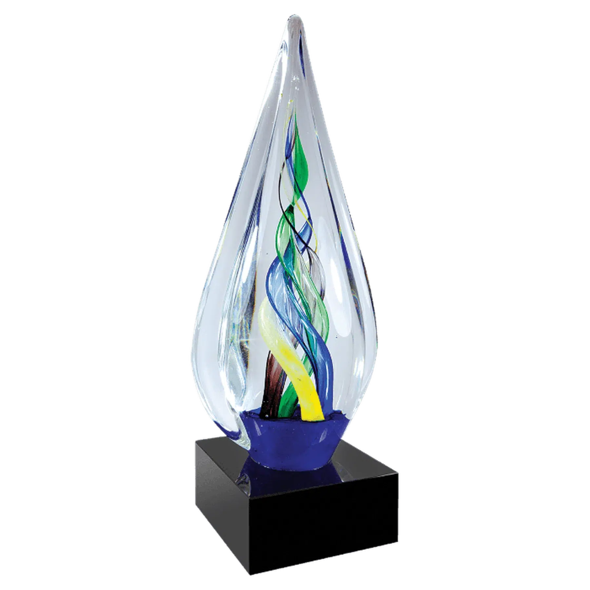 10 3/4" Infinity Twist Art Glass Award Sculpture - LightForce Laser Engraving, LLC