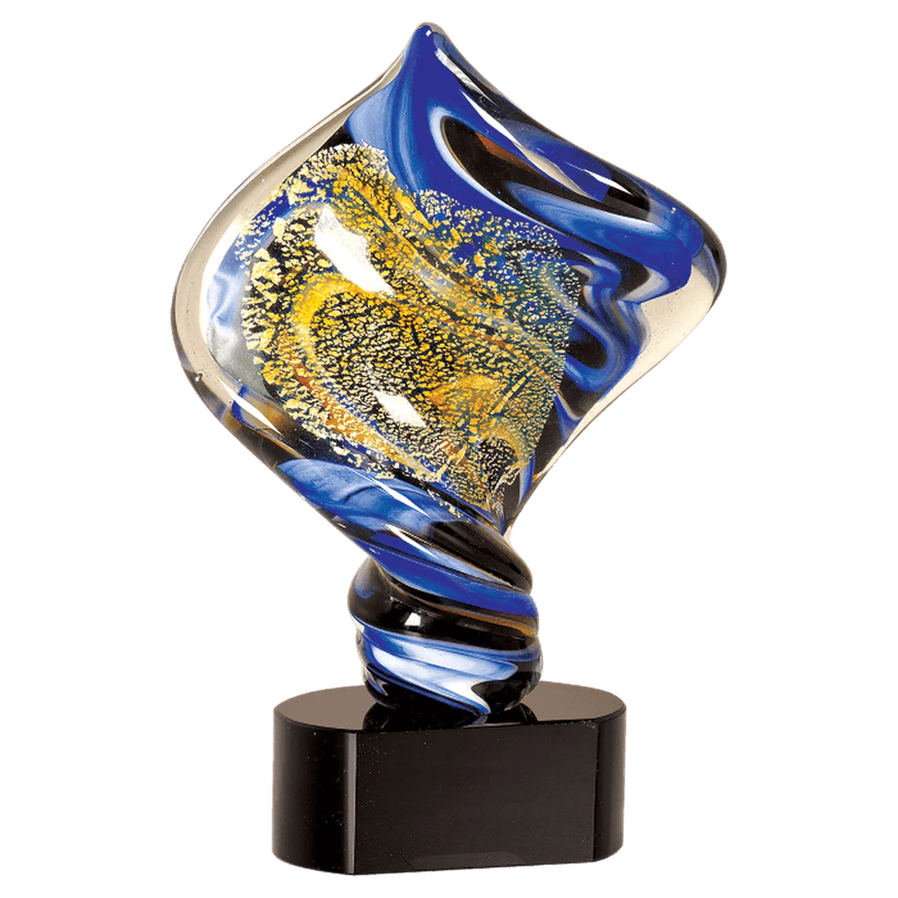 11" Diamond Twist Art Glass Award Sculpture