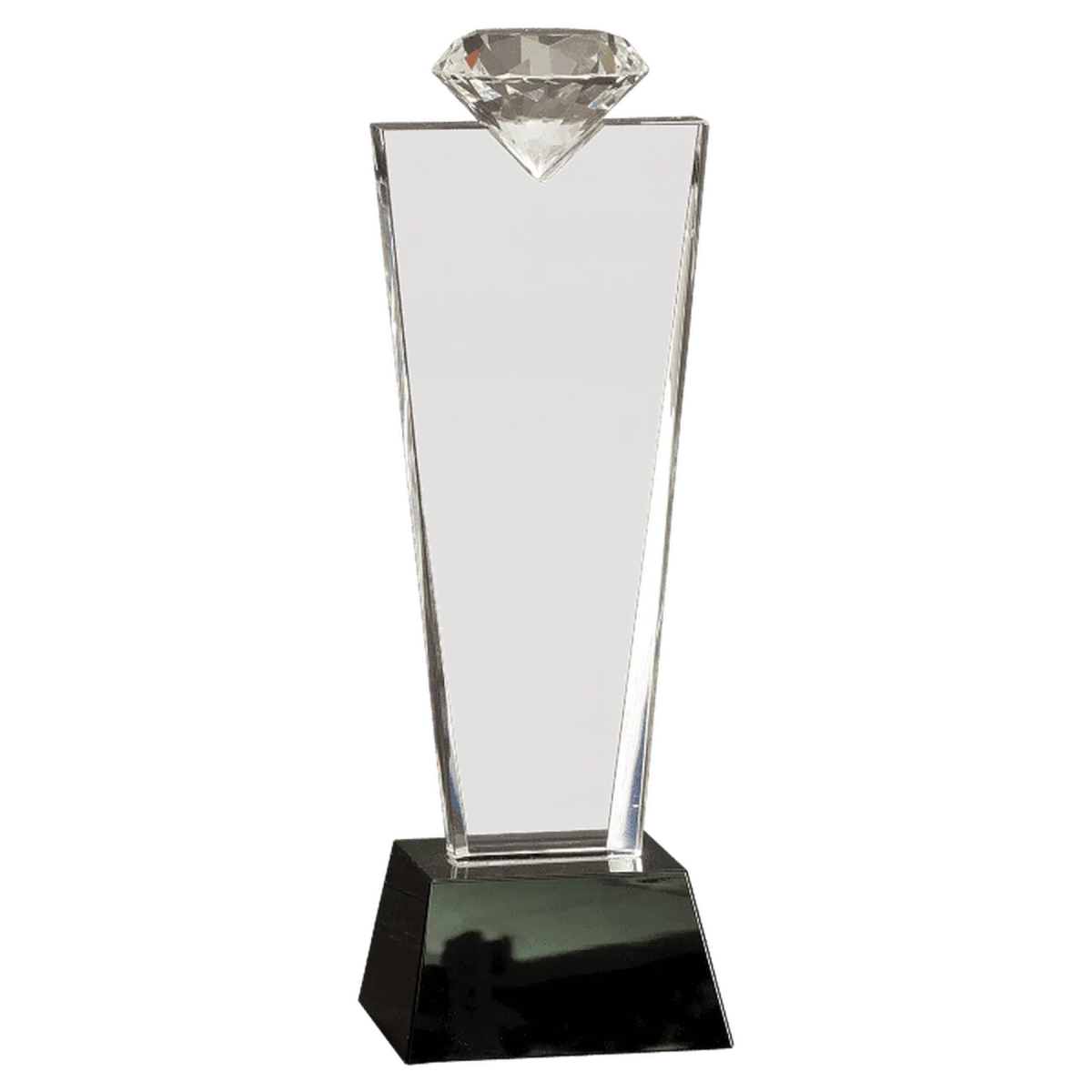 11" Crystal Diamond Top Award on Black Pedestal Base - LightForce Laser Engraving, LLC