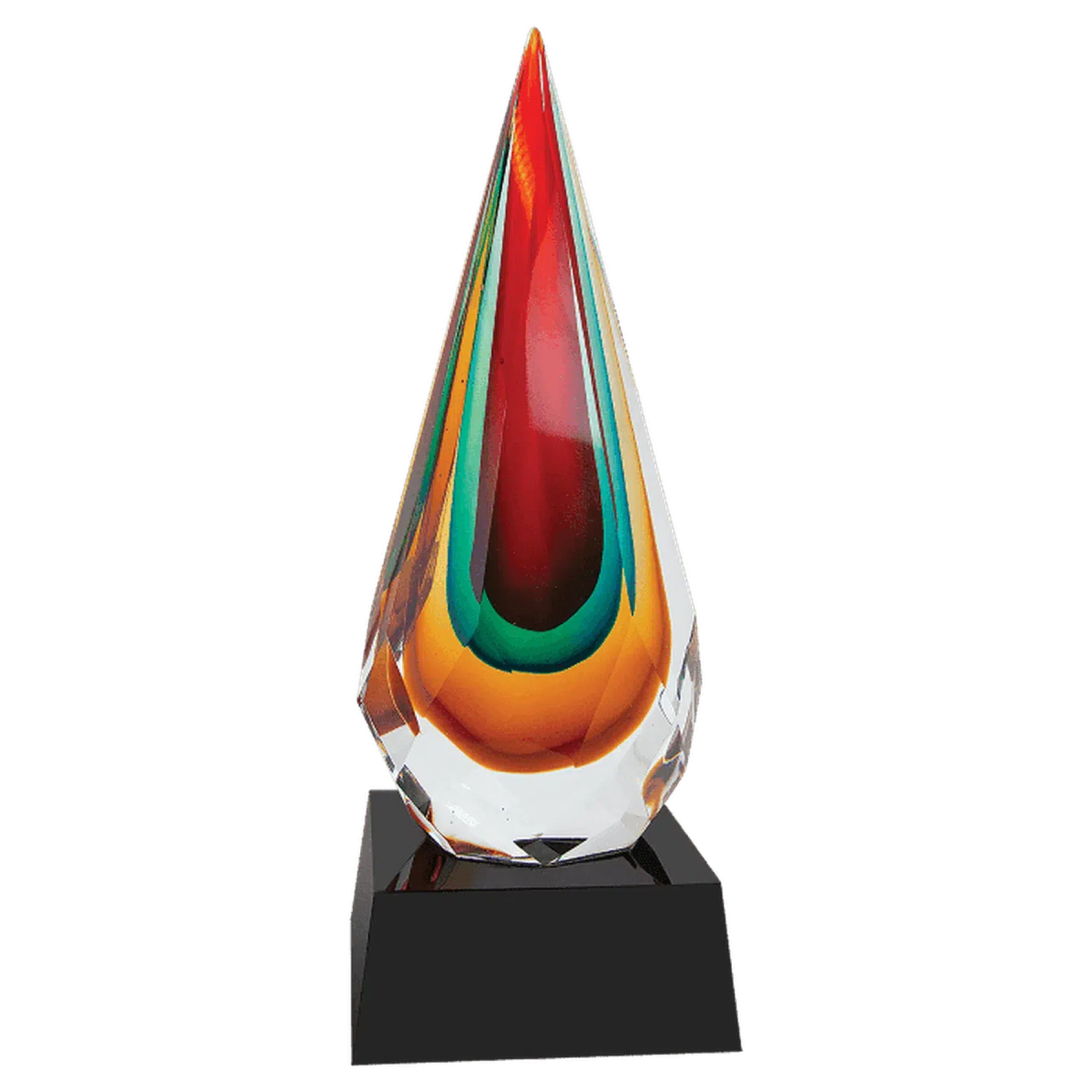 12" Faceted Rain Drop Art Glass Award - LightForce Laser Engraving, LLC