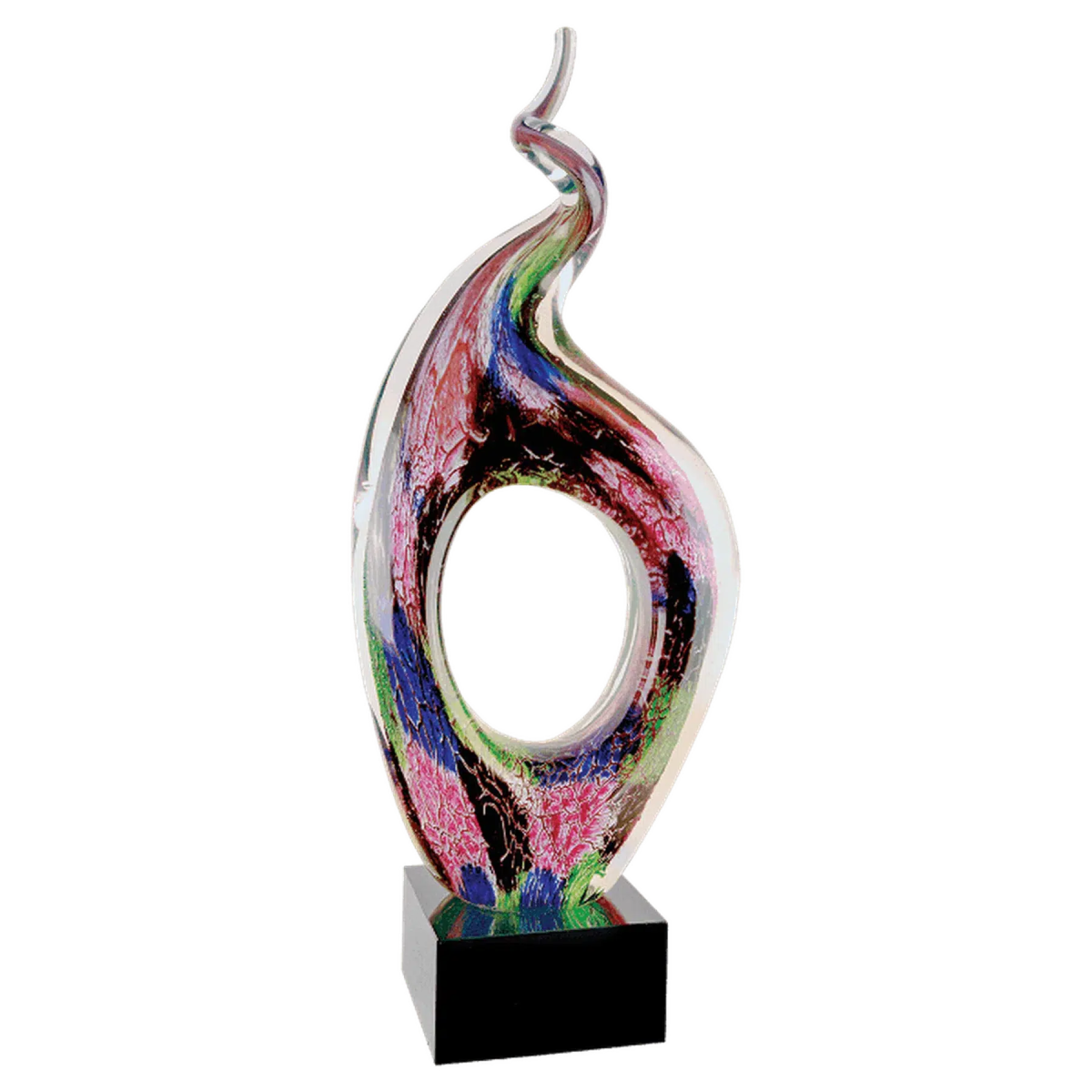 13 1/2" Twist Top Art Glass Award with Square Black Base - LightForce Laser Engraving, LLC