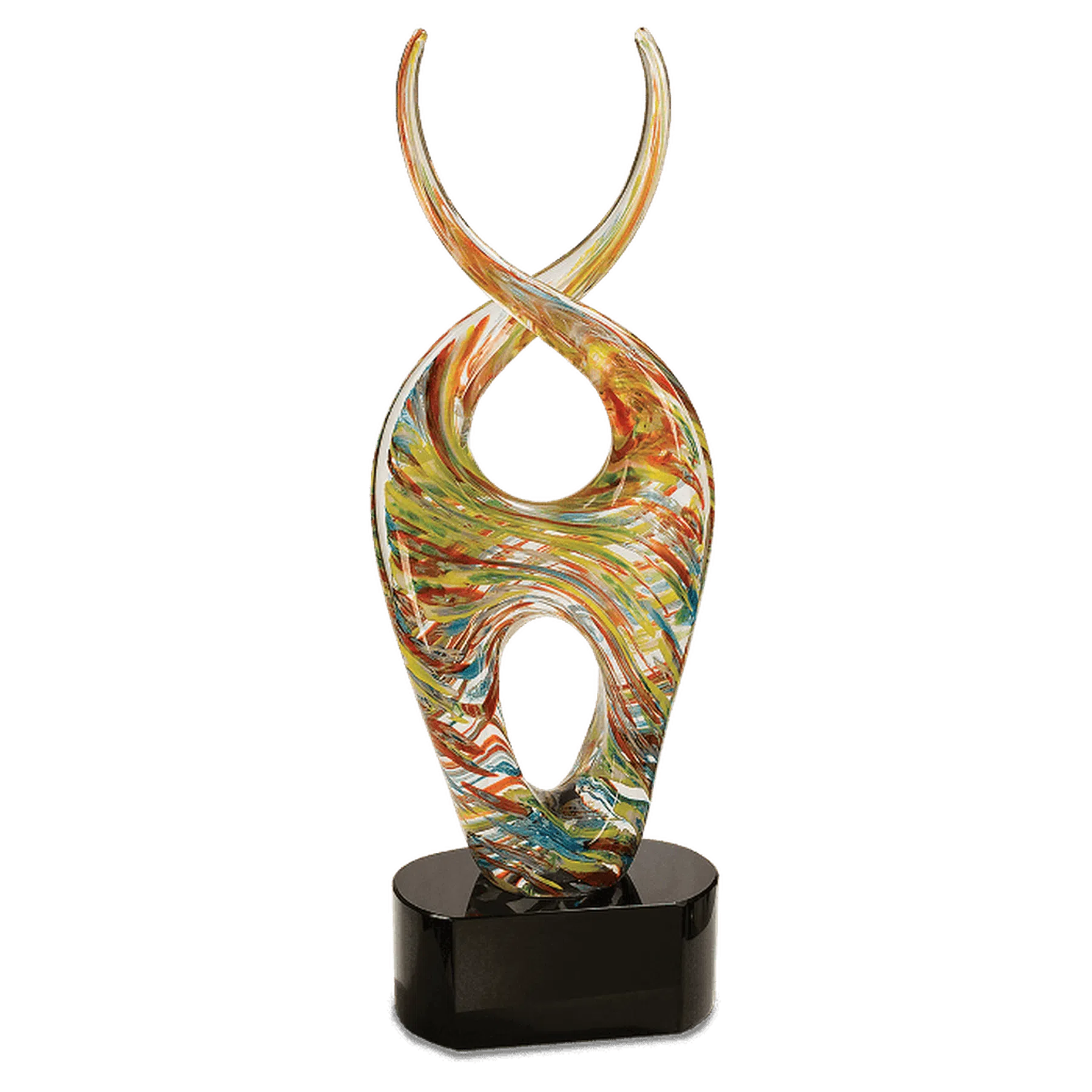 14" Color Twist Art Glass Award Sculpture