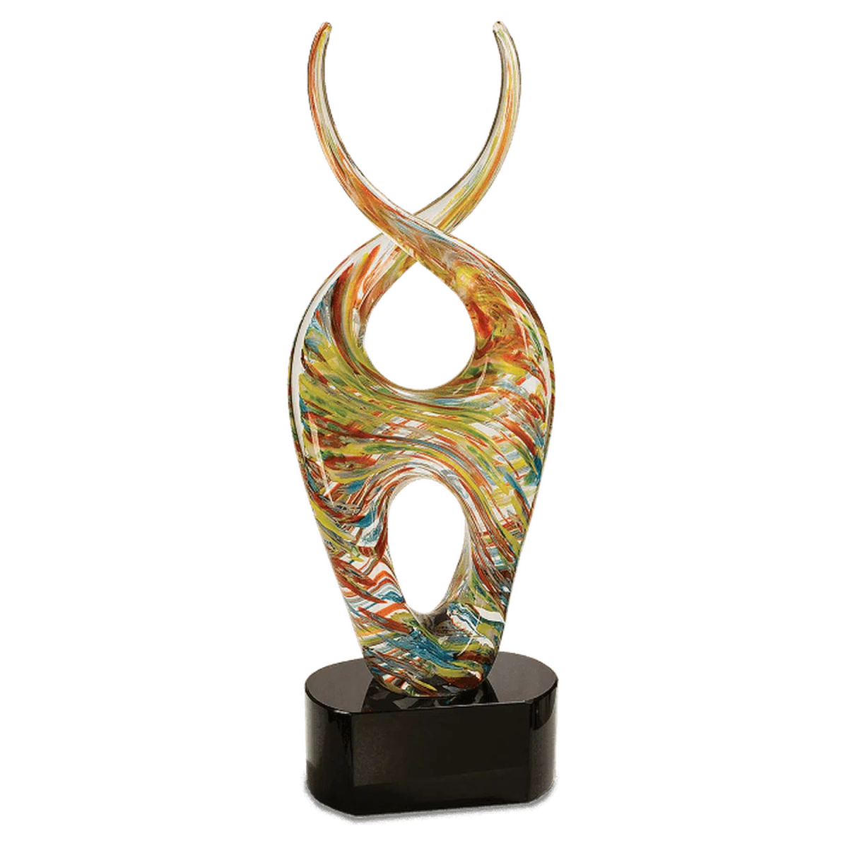 14" Color Twist Art Glass Award Sculpture