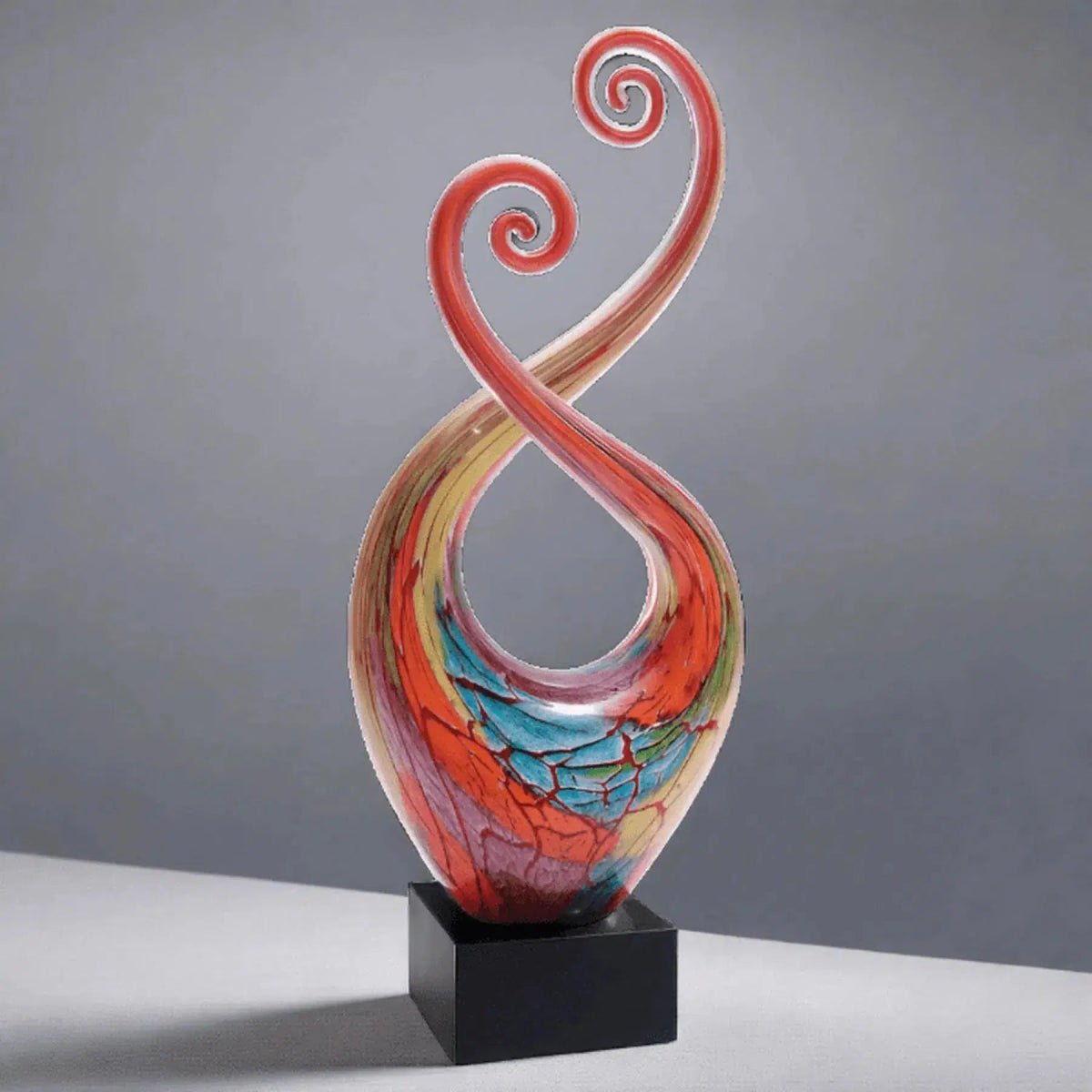 14" Multi - Color Twist Art Glass Award Sculpture - LightForce Laser Engraving, LLC