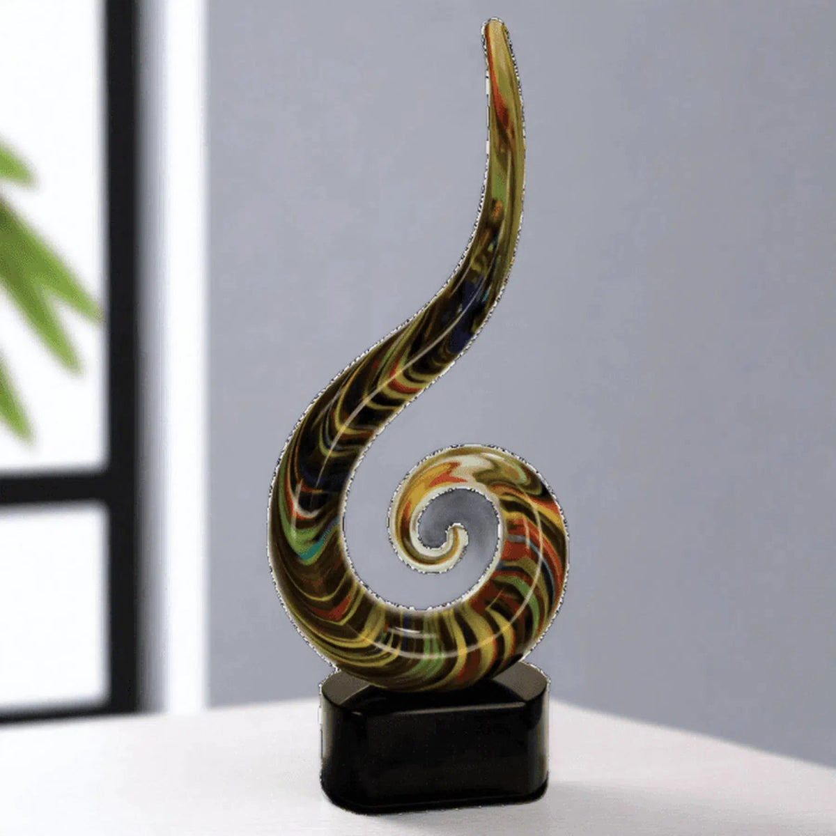 15 1/2" Color Swoop Art Glass Award Scupture - LightForce Laser Engraving, LLC