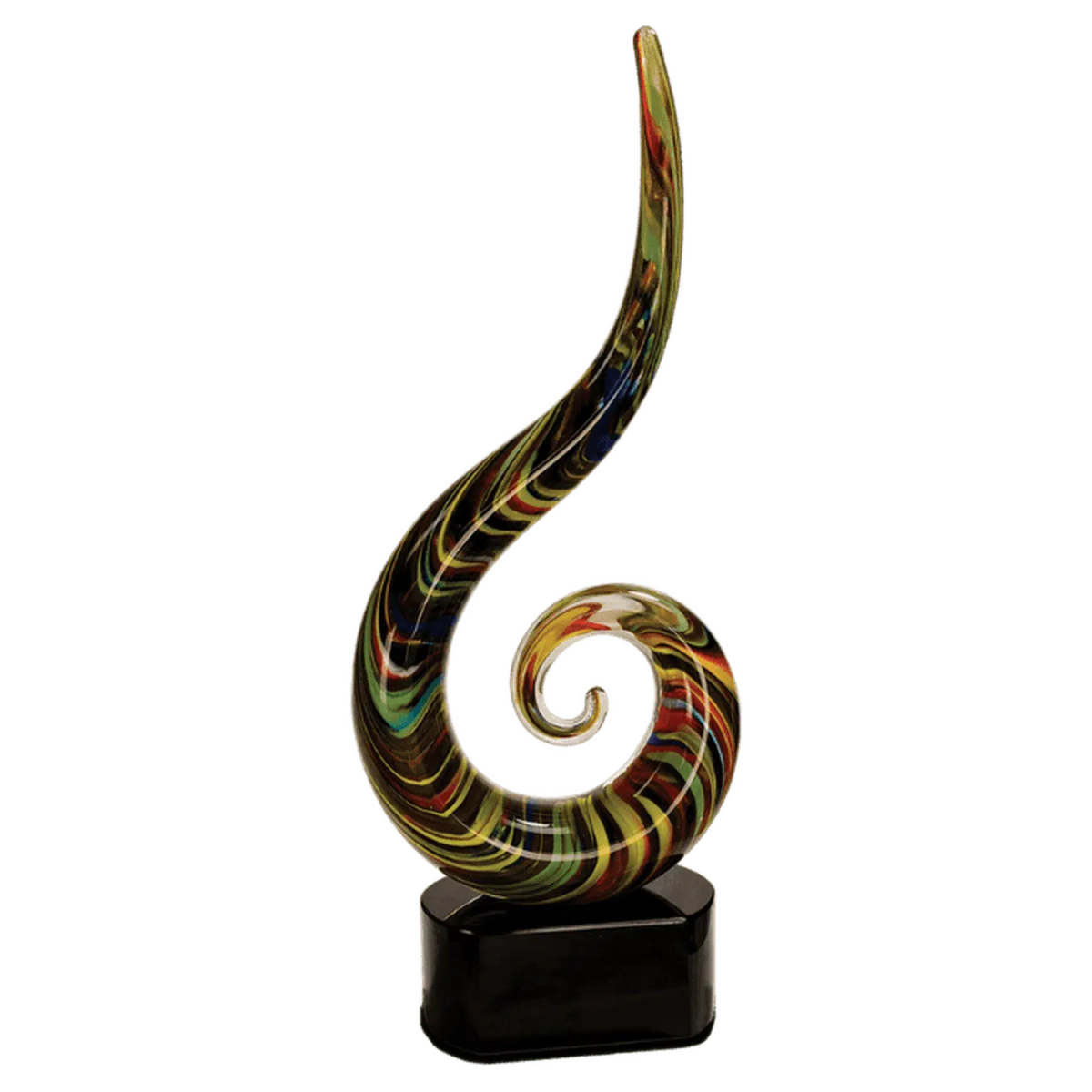 15 1/2" Color Swoop Art Glass Award Scupture - LightForce Laser Engraving, LLC