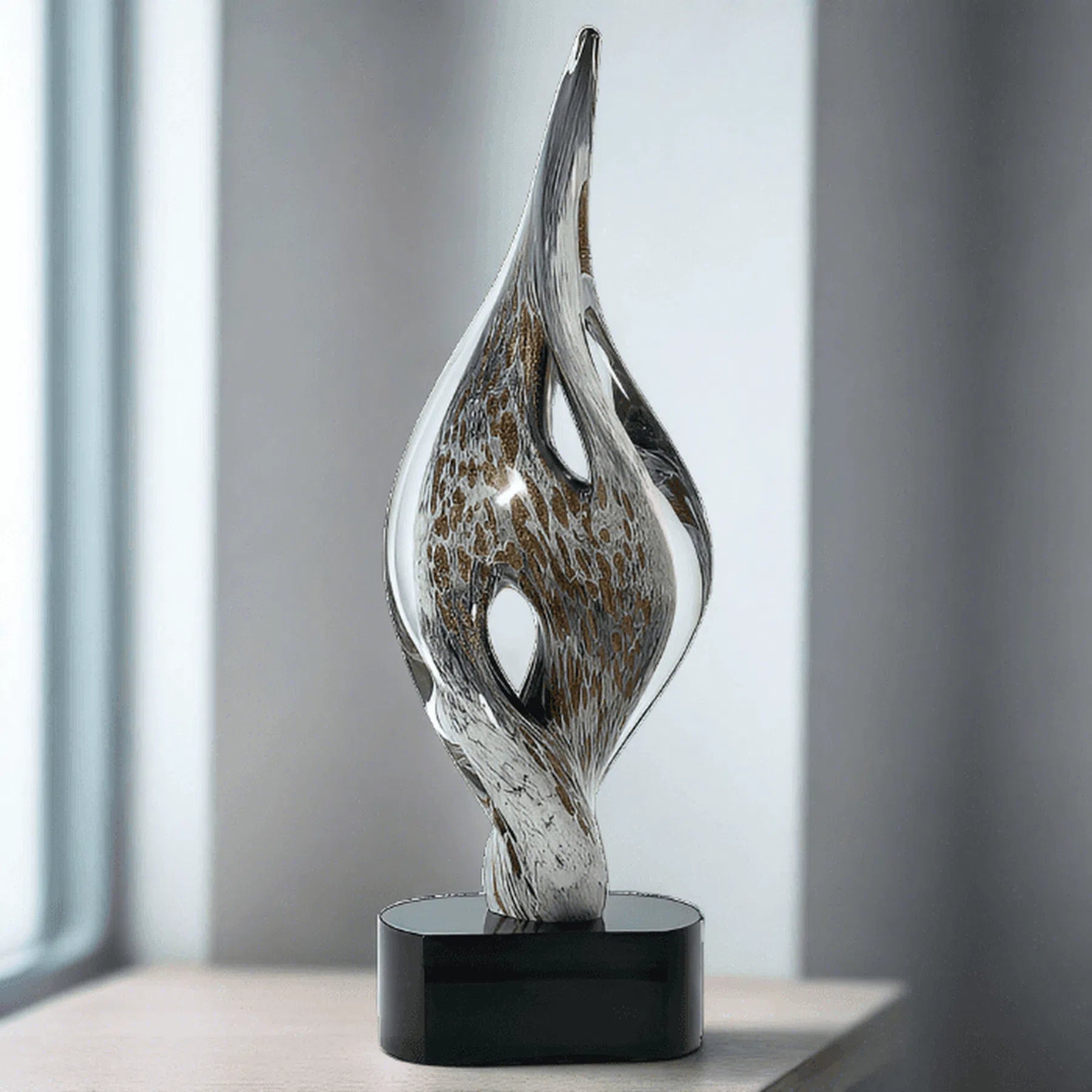 15" Spire Twist Art Glass Award Sculpture