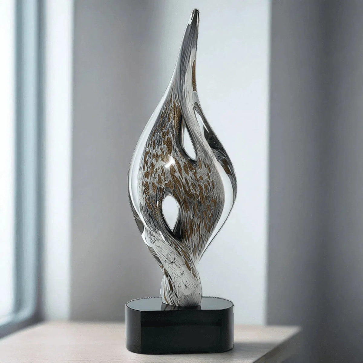 15" Spire Twist Art Glass Award Sculpture - LightForce Laser Engraving, LLC