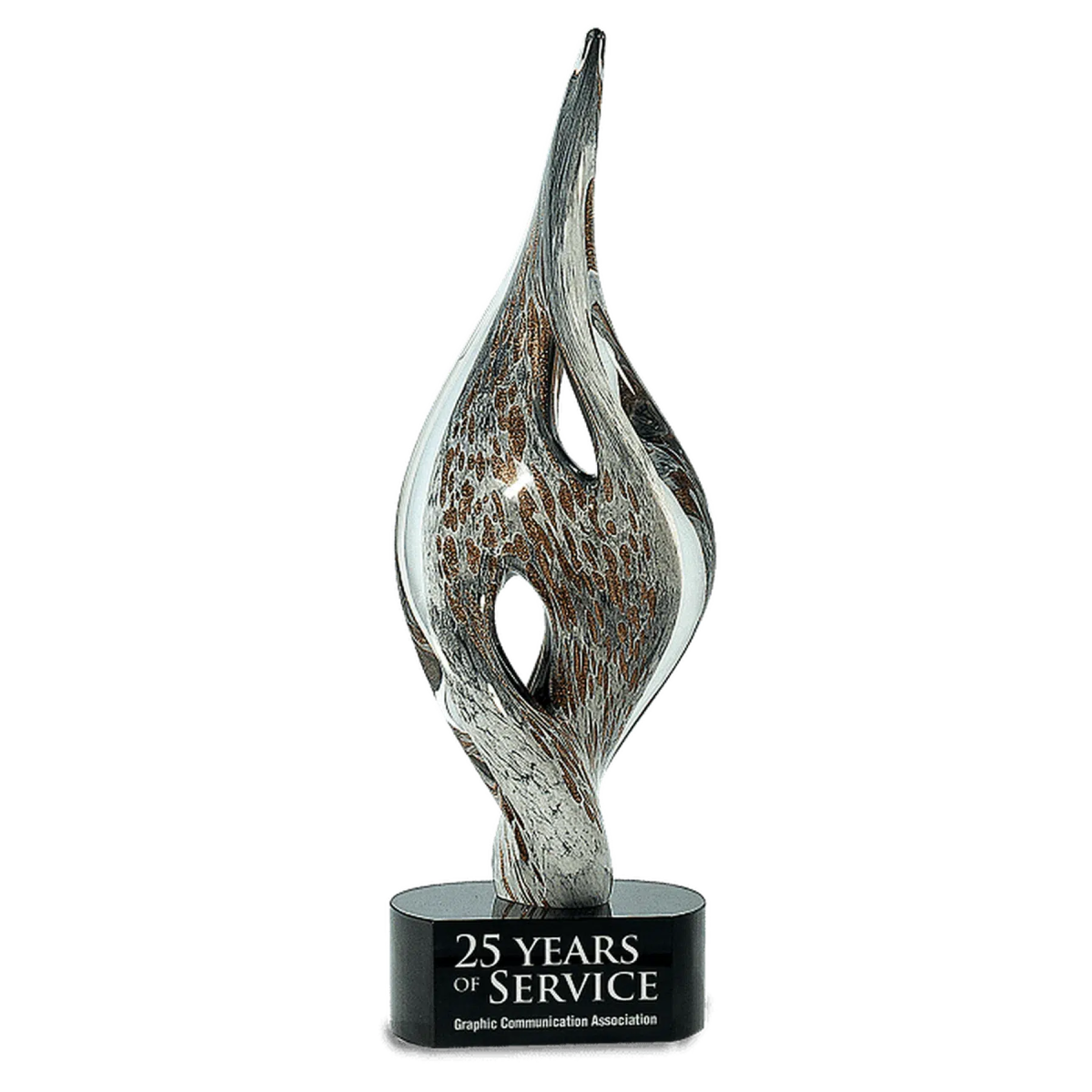 15" Spire Twist Art Glass Award Sculpture - LightForce Laser Engraving, LLC