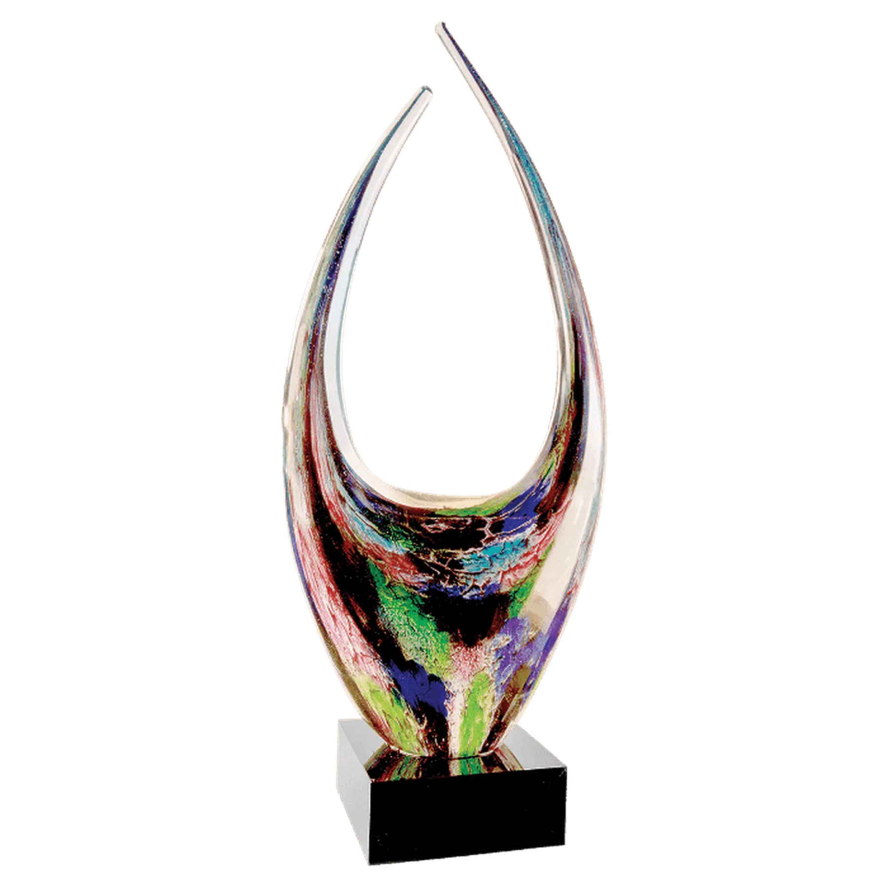 16 3/4" Dual Rising Art Glass Award Sculpture