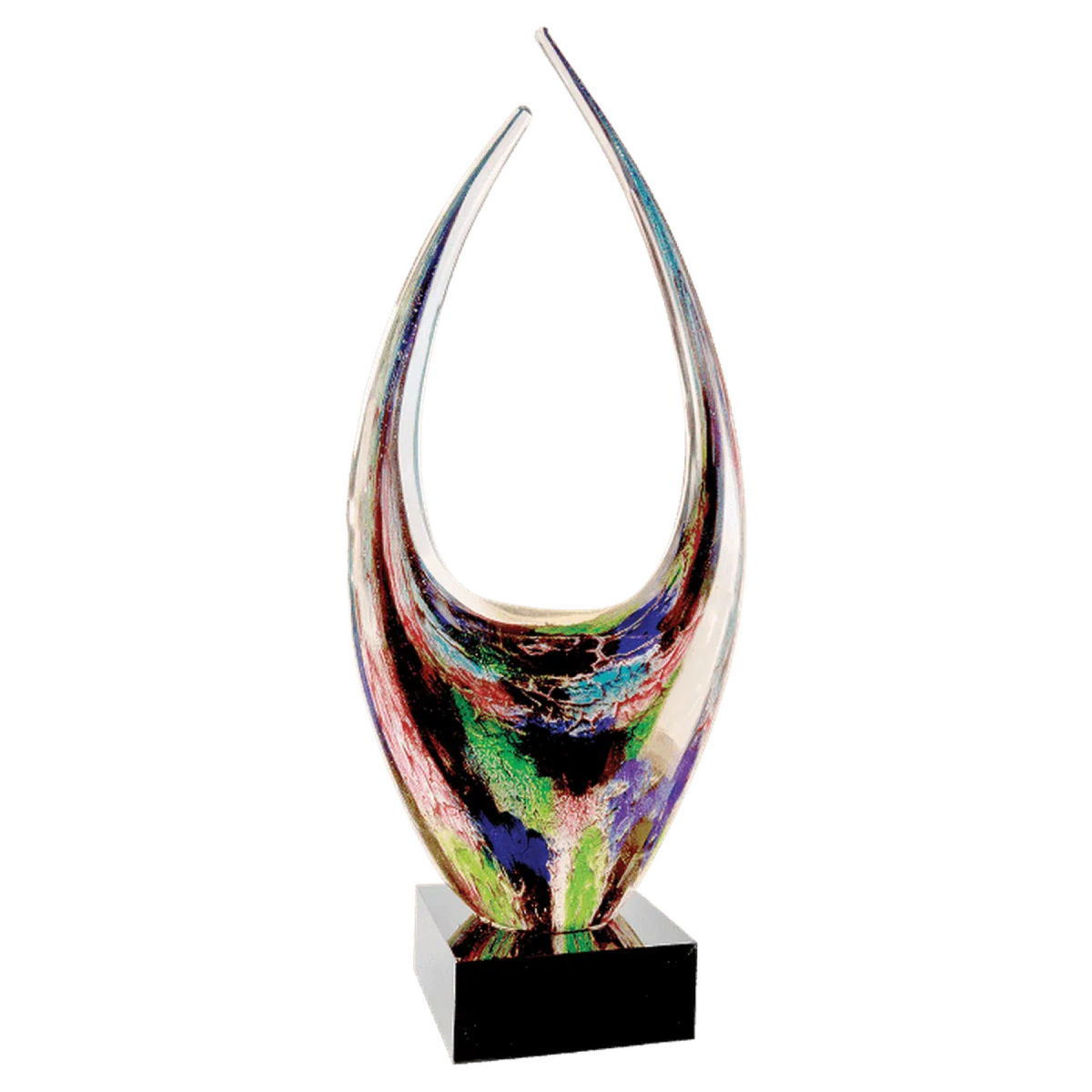 16 3/4" Dual Rising Art Glass Award Sculpture - LightForce Laser Engraving, LLC