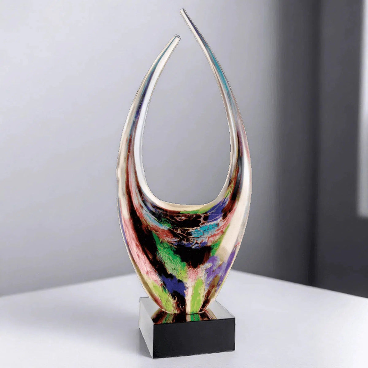 16 3/4" Dual Rising Art Glass Award Sculpture - LightForce Laser Engraving, LLC