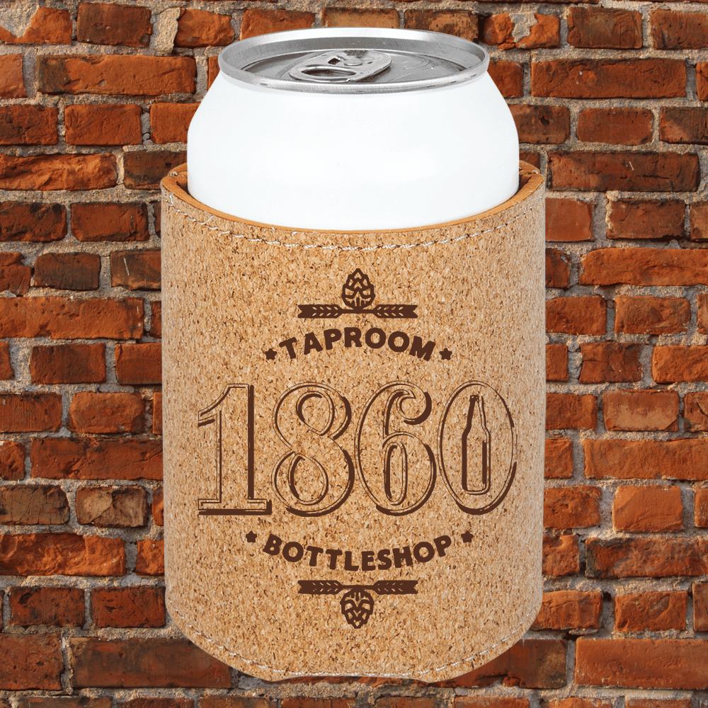 1860 Cork Regular Leatherette Beverage Holders with Classic Logo Personalization 