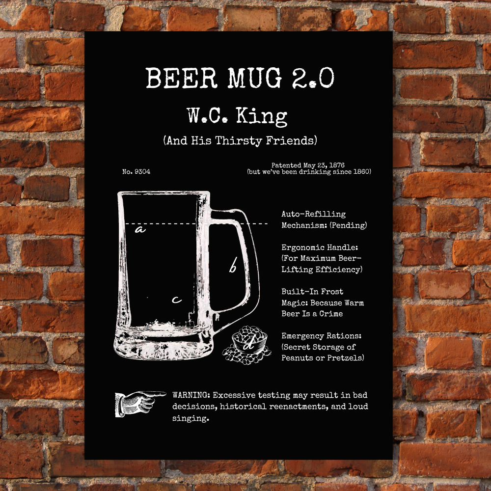 Beer Mug 2.0 Engraved Black Canvas Painting | Bar Humor