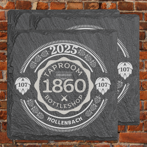 Exclusive 1860 Taproom Slate Coasters and 6-Coaster Gift Set (Personalization Options Available)