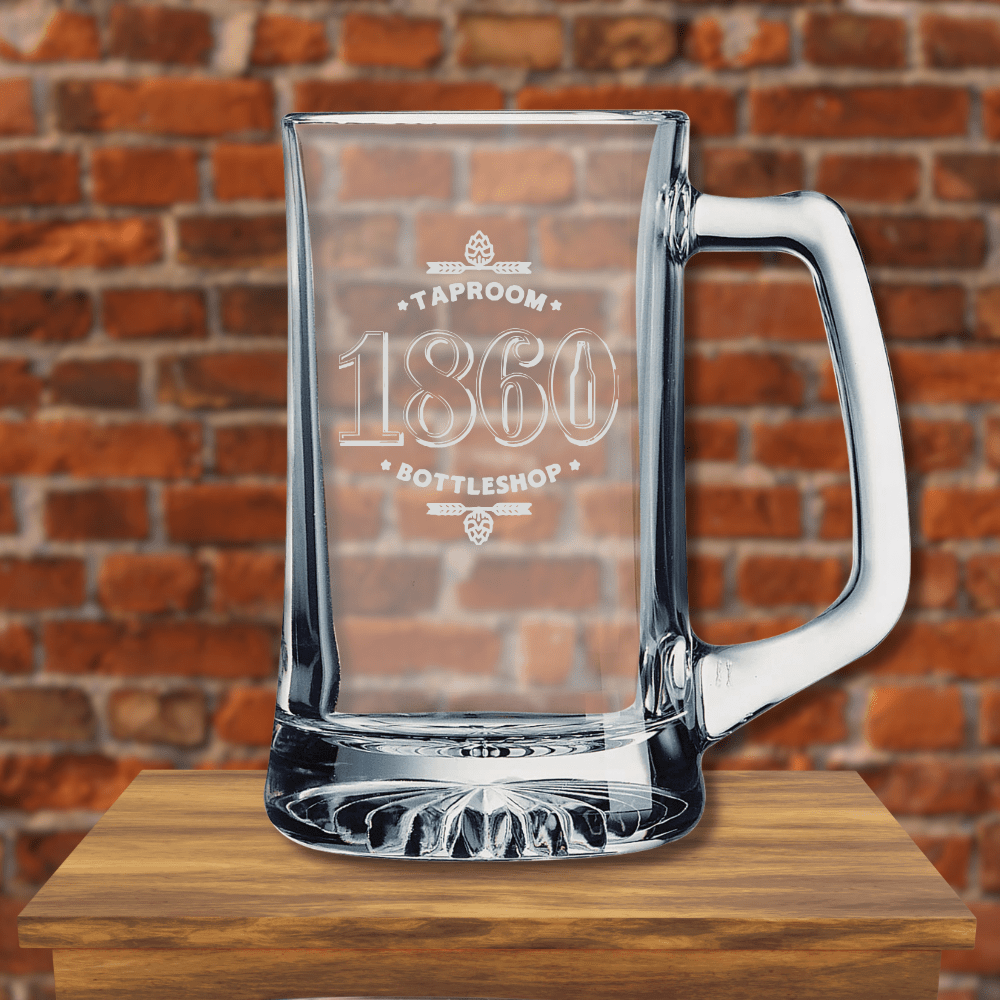 1860 Wide Handle 14 oz. Beer Mug (Personalization Options Available) Classic Logo