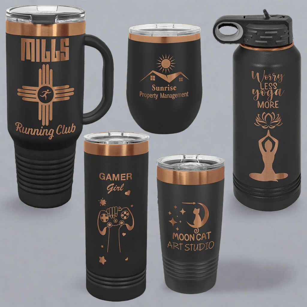 20 oz. Ion Plated Personalized Ringneck Tumbler - Engraved - LightForce Laser Engraving, LLC