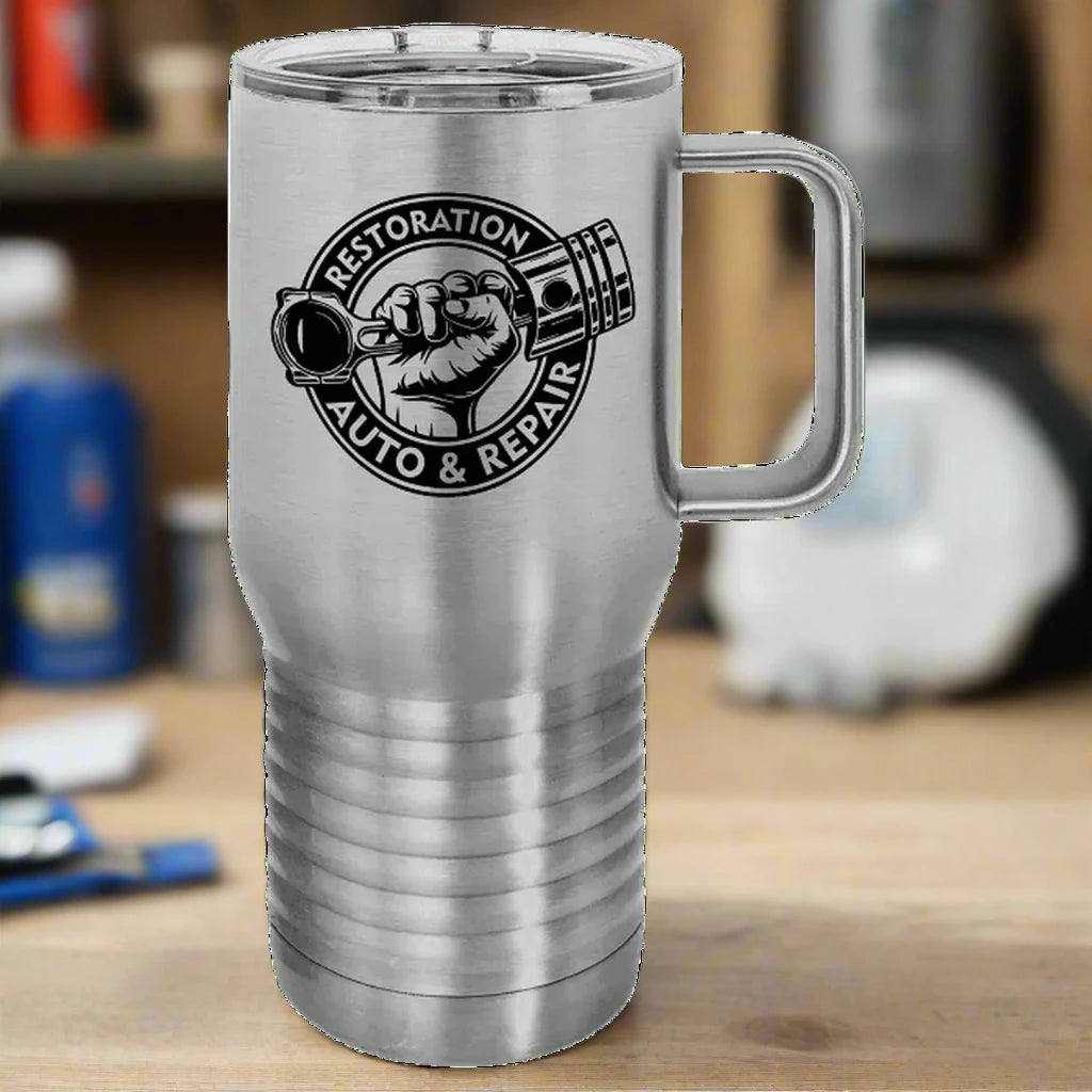 20 oz Polar Camel Personalized Travel Mug with Slider Lid and Handle - LightForce Laser Engraving, LLC