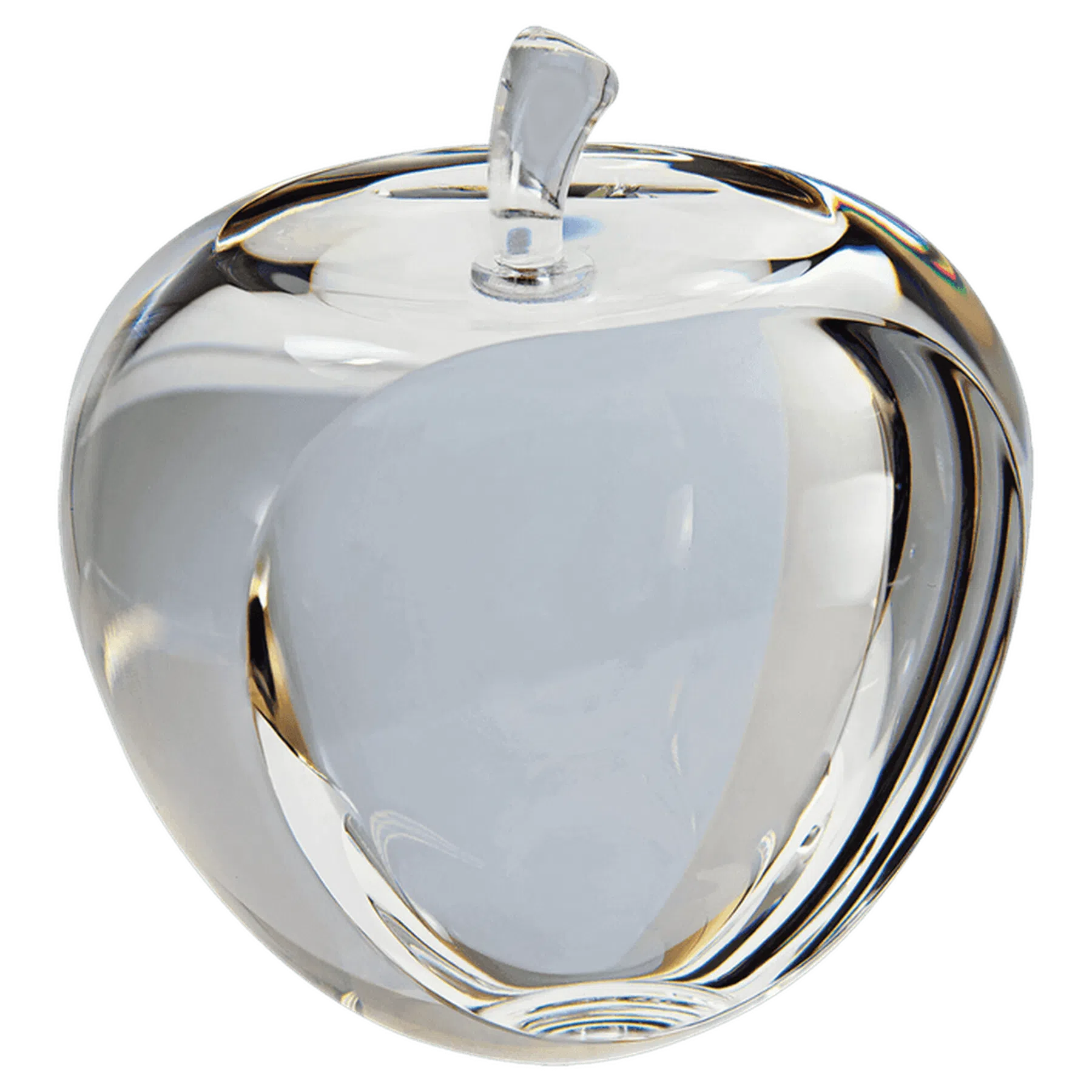 3 3/4" 3D Crystal Apple with Flat Face