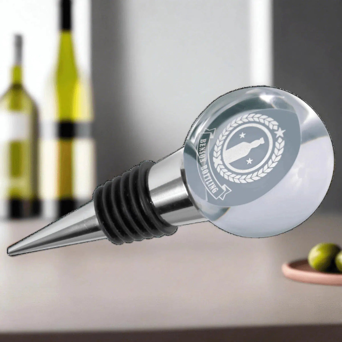 3 7/8" Crystal Wine Stopper - LightForce Laser Engraving, LLC