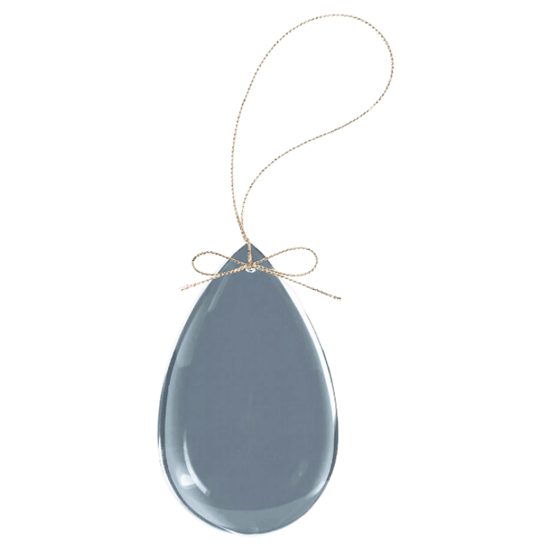 3" Crystal Teardrop Ornament with Silver String