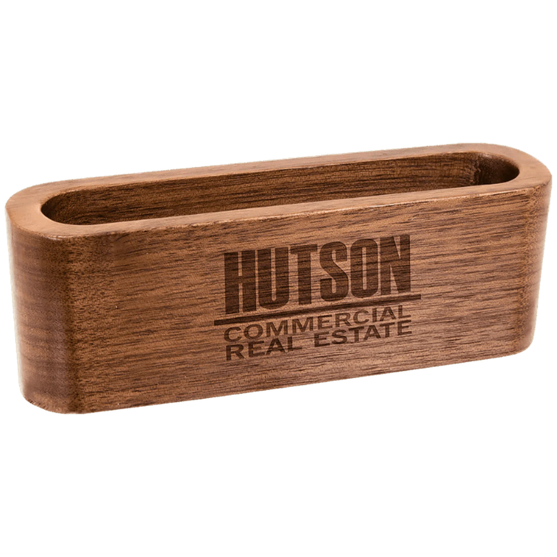 4 1/2" Personalized Wood Business Card Holder