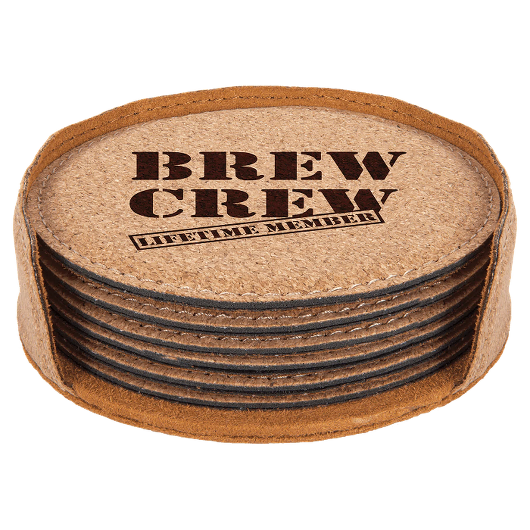 4" Personalized Cork Coaster Sets (Round and Square)