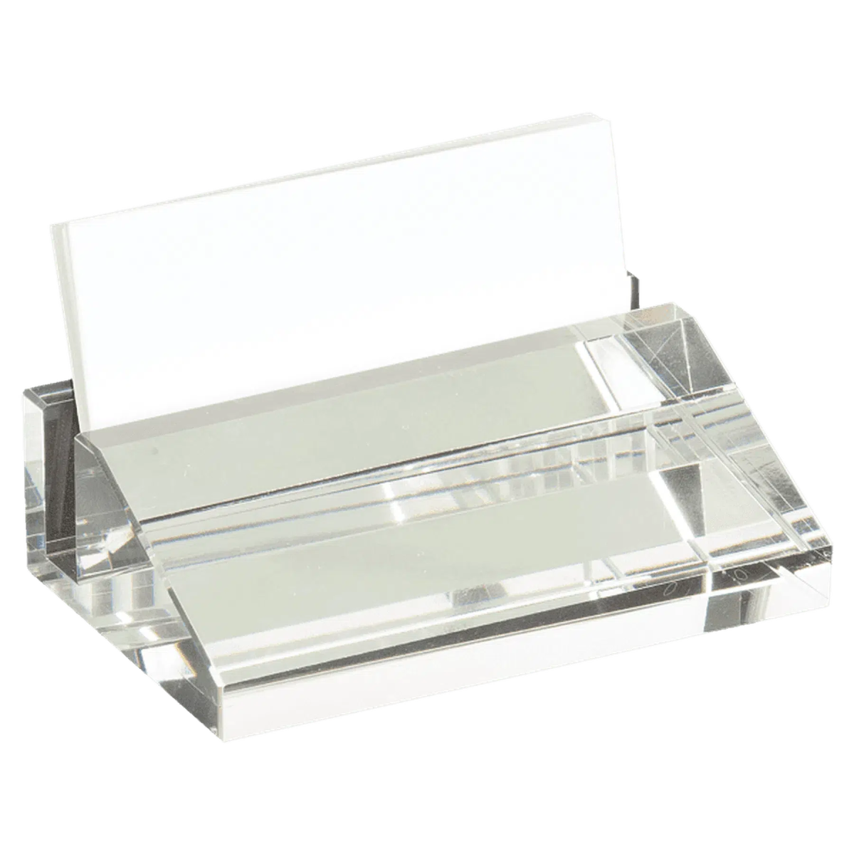 4" x 2 1/2" Personalized Etched Crystal Business Card Holder - LightForce Laser Engraving, LLC