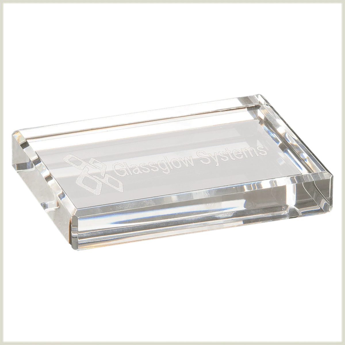 4" x 3" Personalized Crystal Rectangle Paperweight - LightForce Laser Engraving, LLC