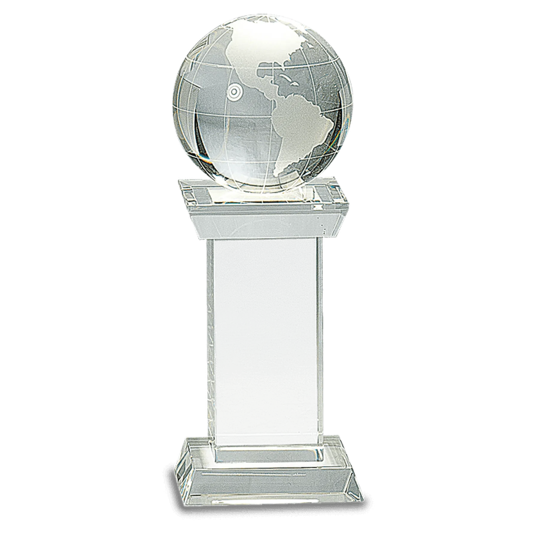 8" Crystal Globe on Clear Tower