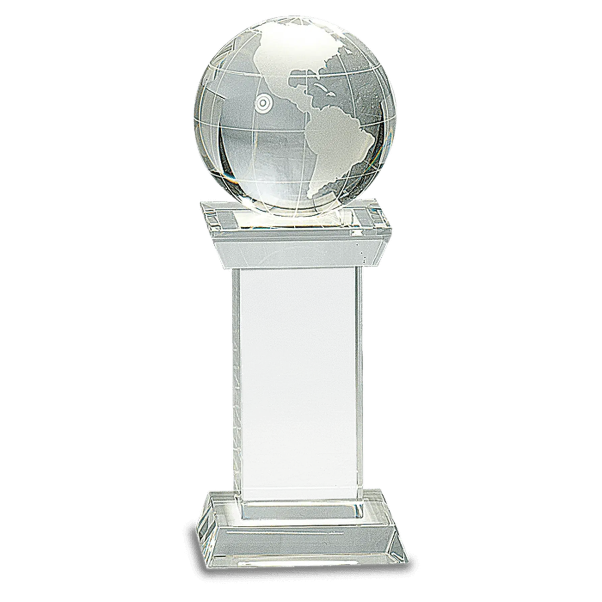 8" Crystal Globe on Clear Tower - LightForce Laser Engraving, LLC