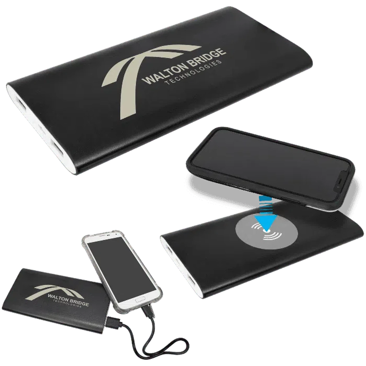 8000MAH Power Bank & Wireless Anodized Aluminum Charger w/USB Power Cord - LightForce Laser Engraving, LLC