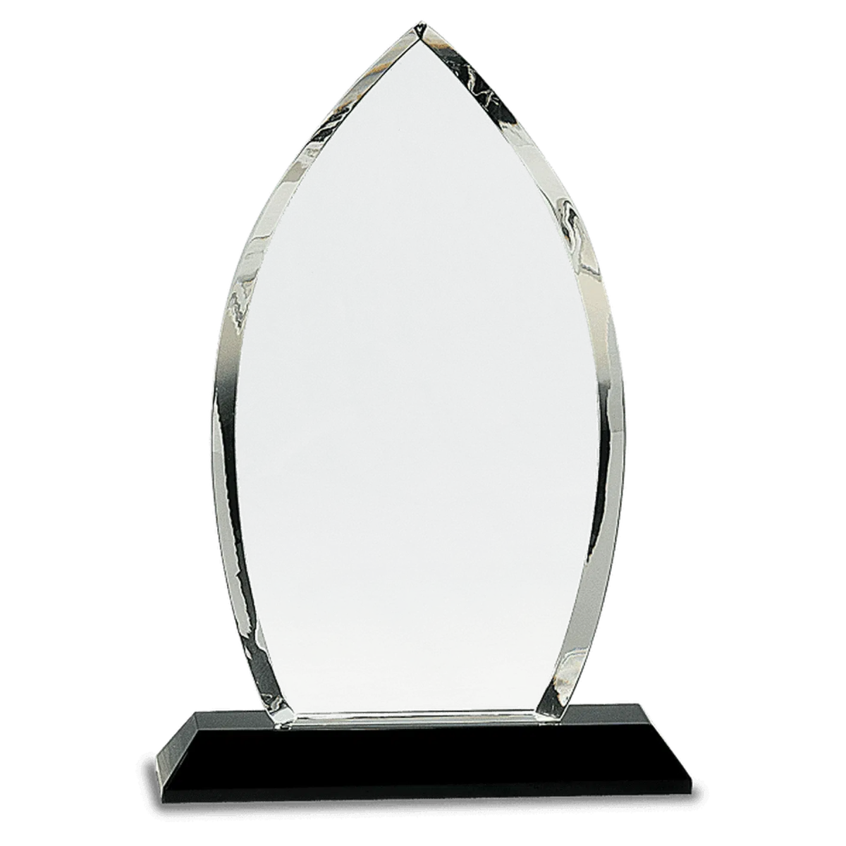 9 1/2" Optic Crystal Oval on Black Pedestal Base - LightForce Laser Engraving, LLC