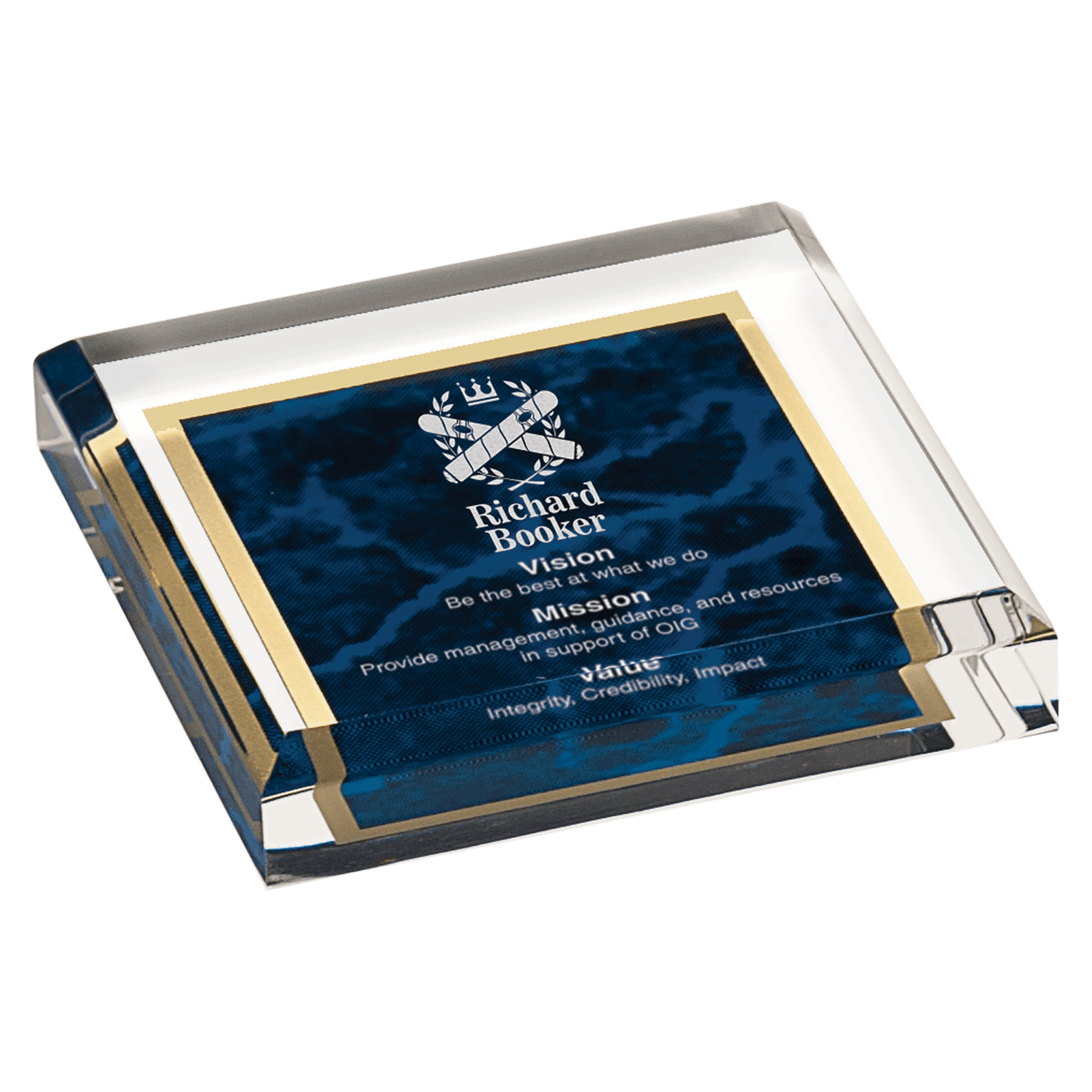 Acrylic Paperweights with Engraved Personalization