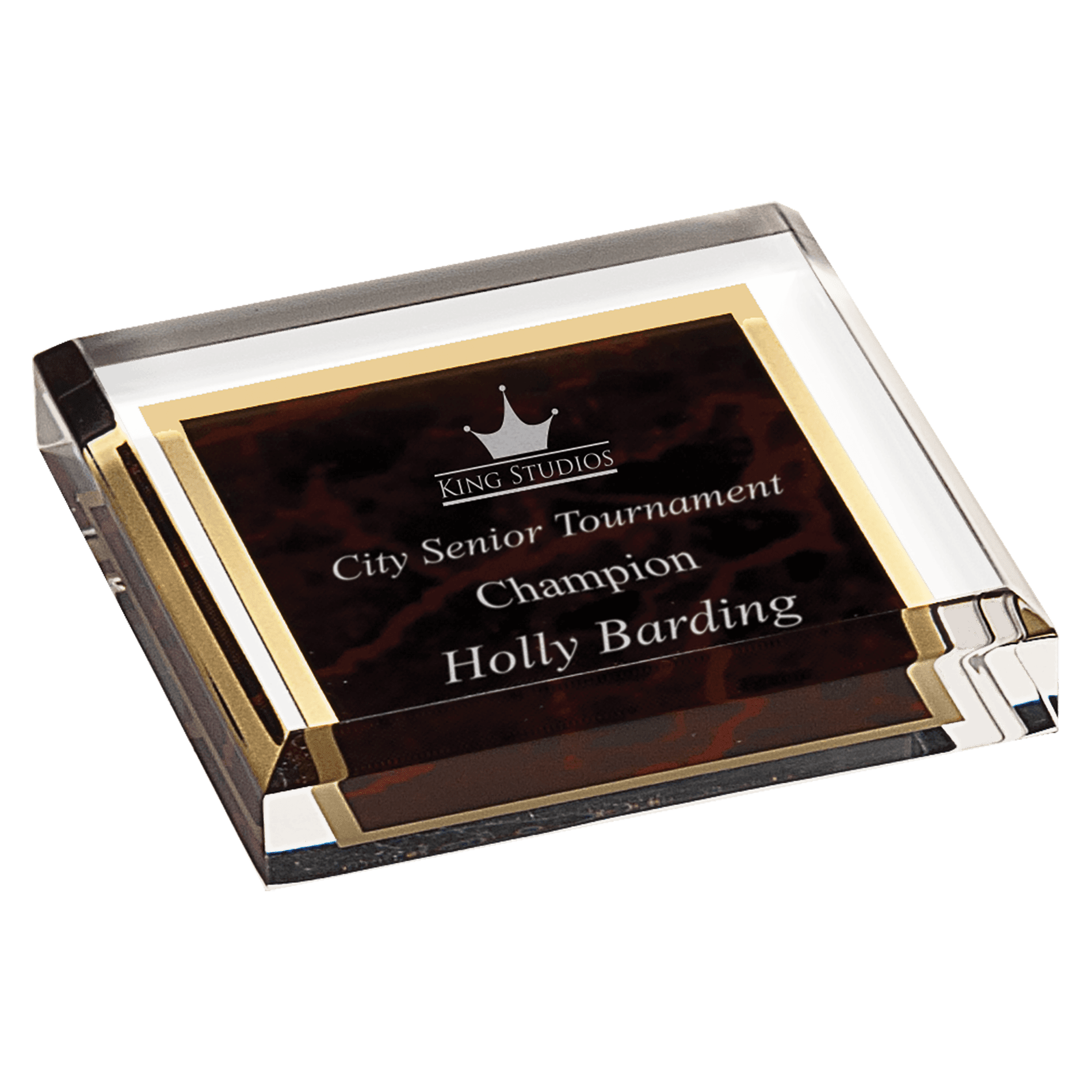 Acrylic Paperweights with Engraved Personalization