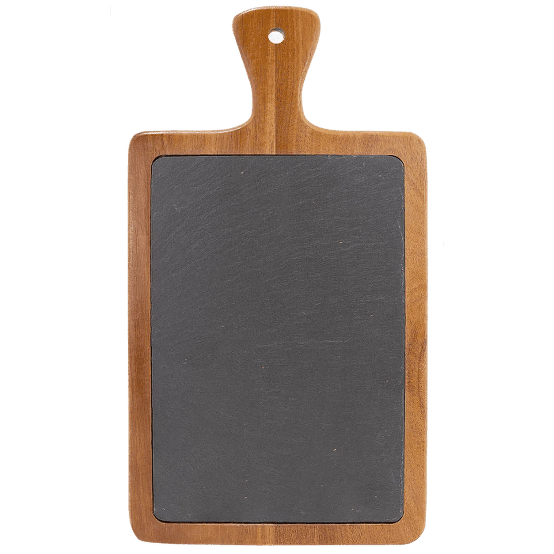 Acacia Wood/Slate Cutting Board with Paddle Handle (Two Sizes)