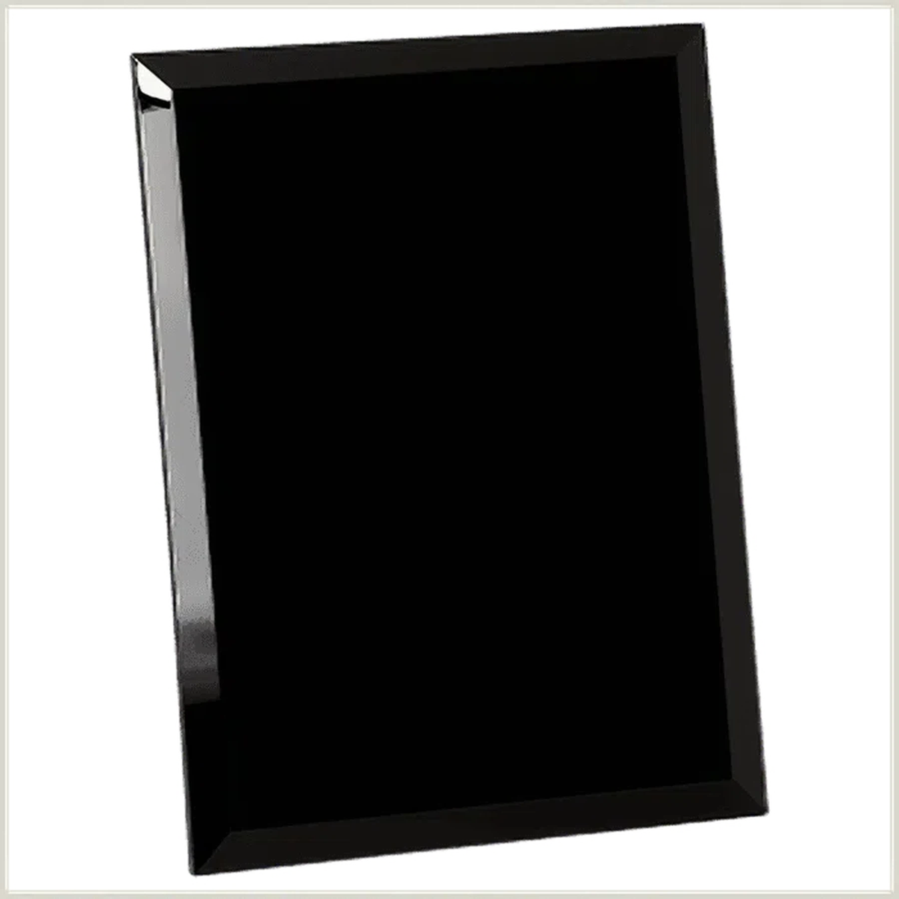 Black Glass Mirror Plaques