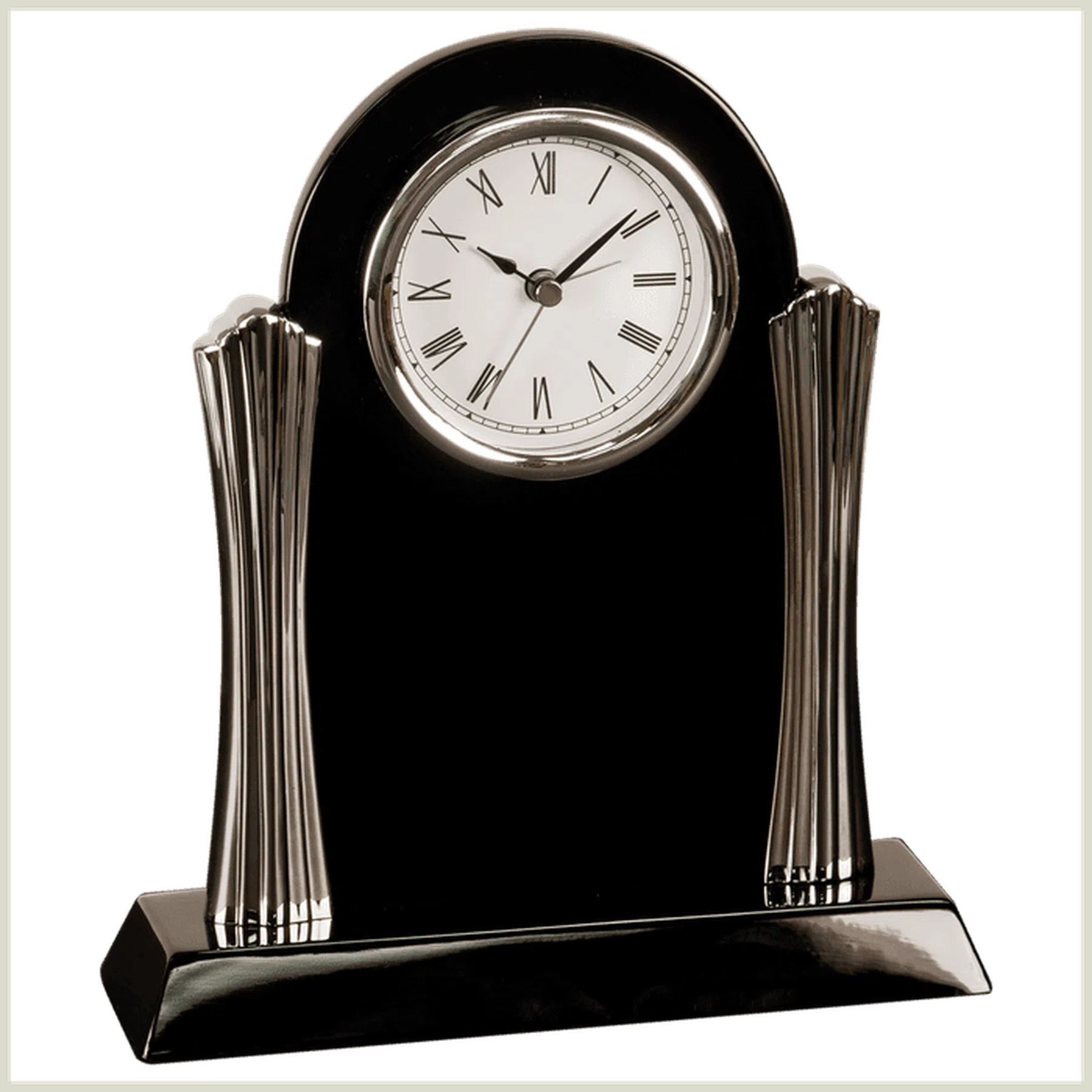 Black Piano Finish Desk Clocks with Alarm (Various Styles)