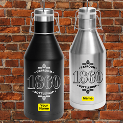 Black or Stainless 1860 64 oz. Polar Camel Growlers